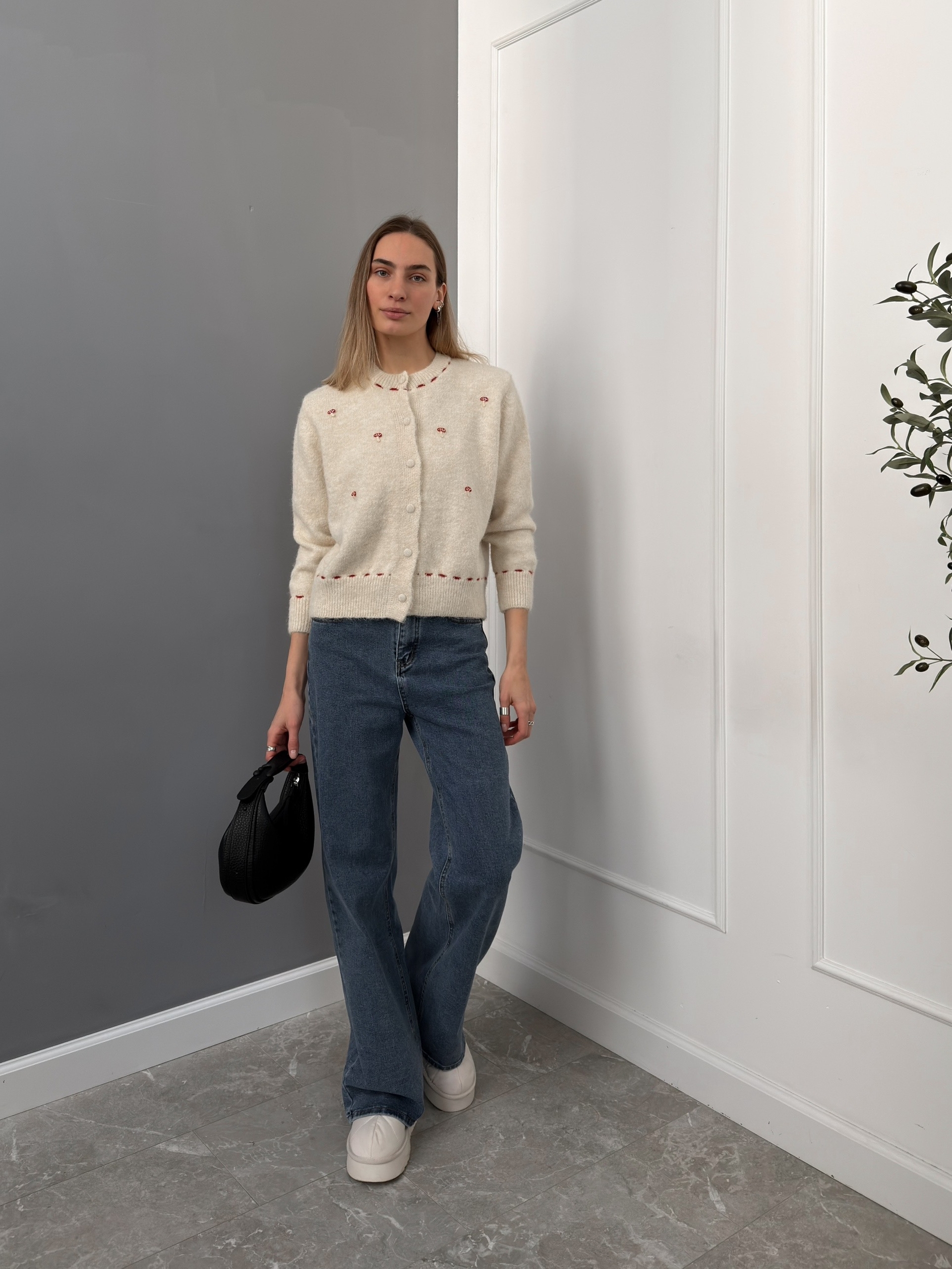 Кардиган на пуговках+грибочки