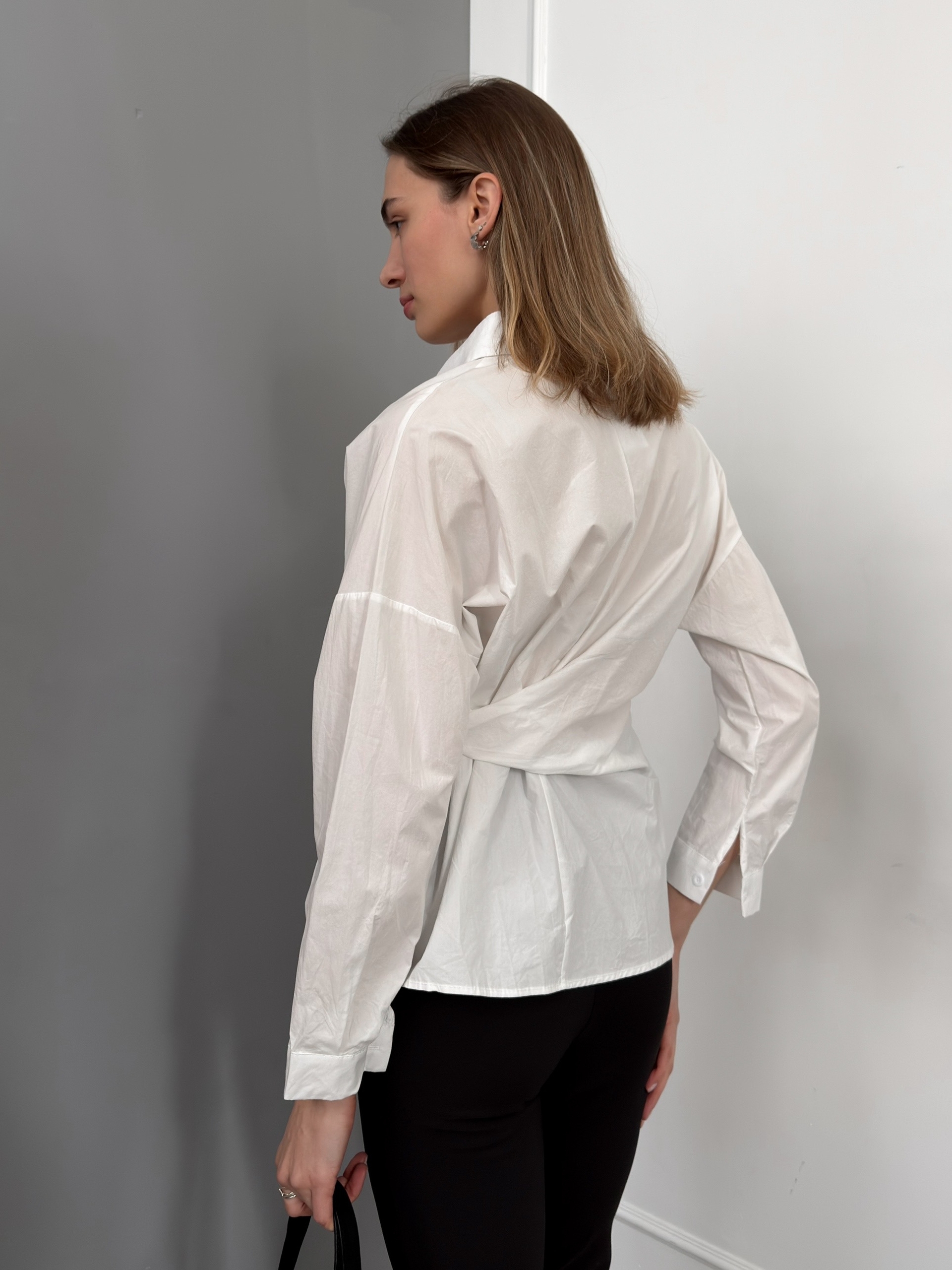 Рубашка завязка на талии YUER 0719