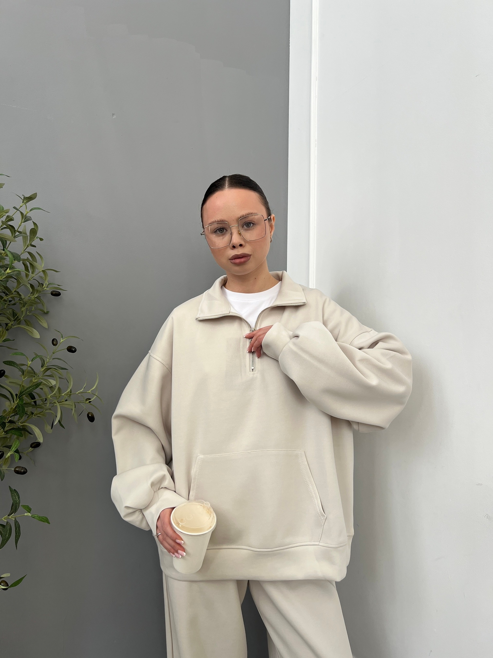 Костюм W9452 свитшот на замке+джоггеры