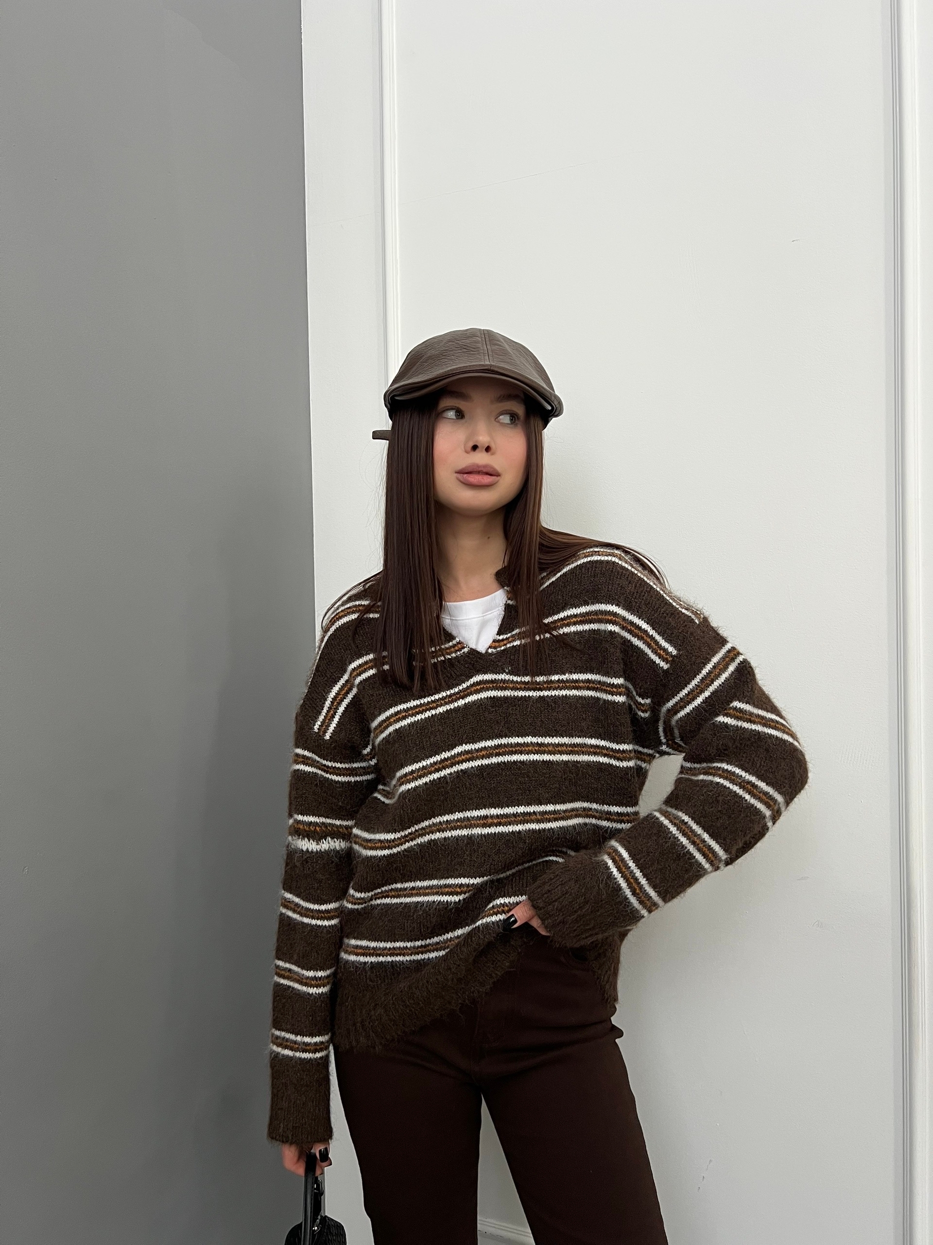 Джемпер  поло 8142 в полоску