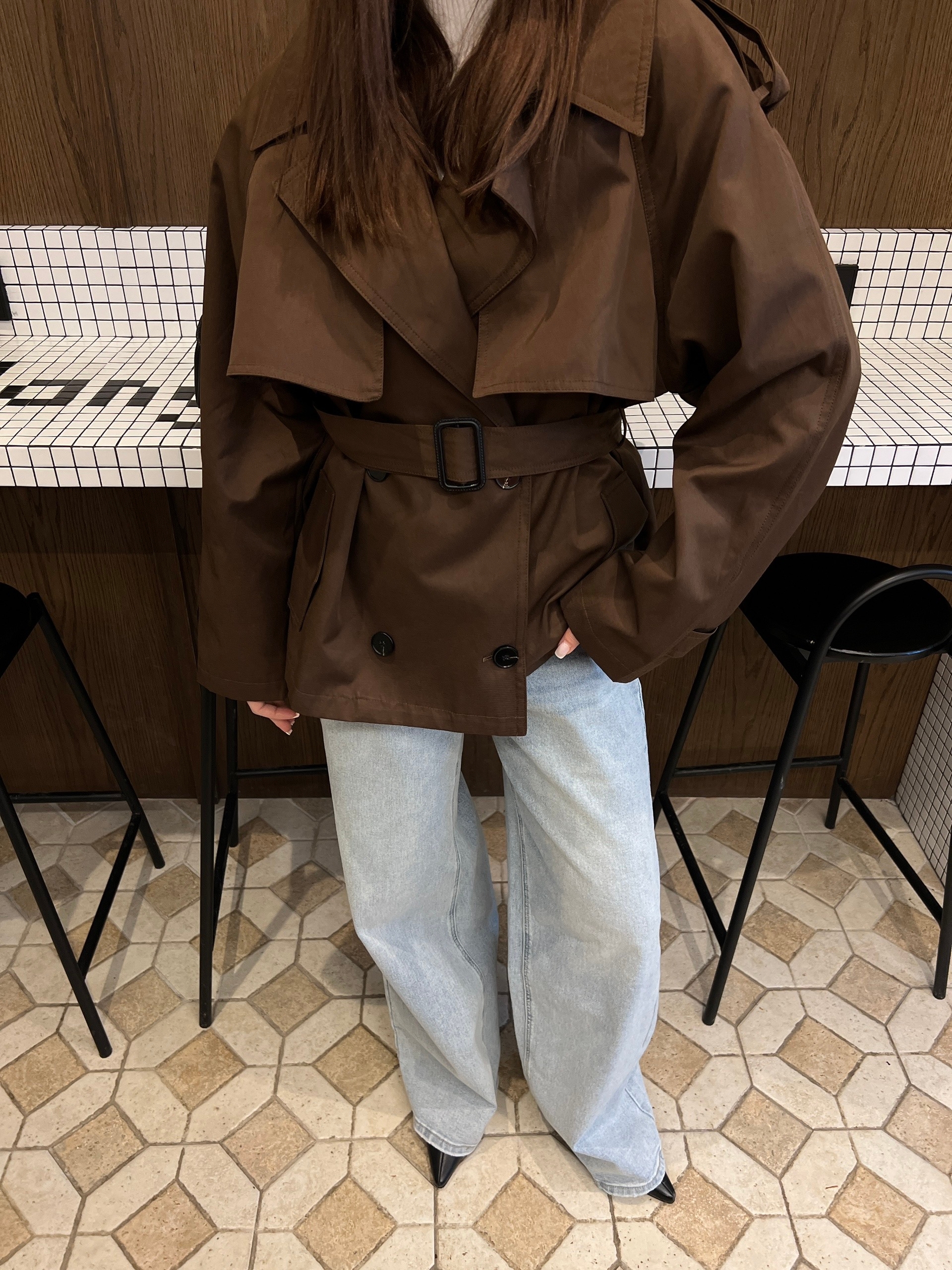 Тренч W 9396 укороченный