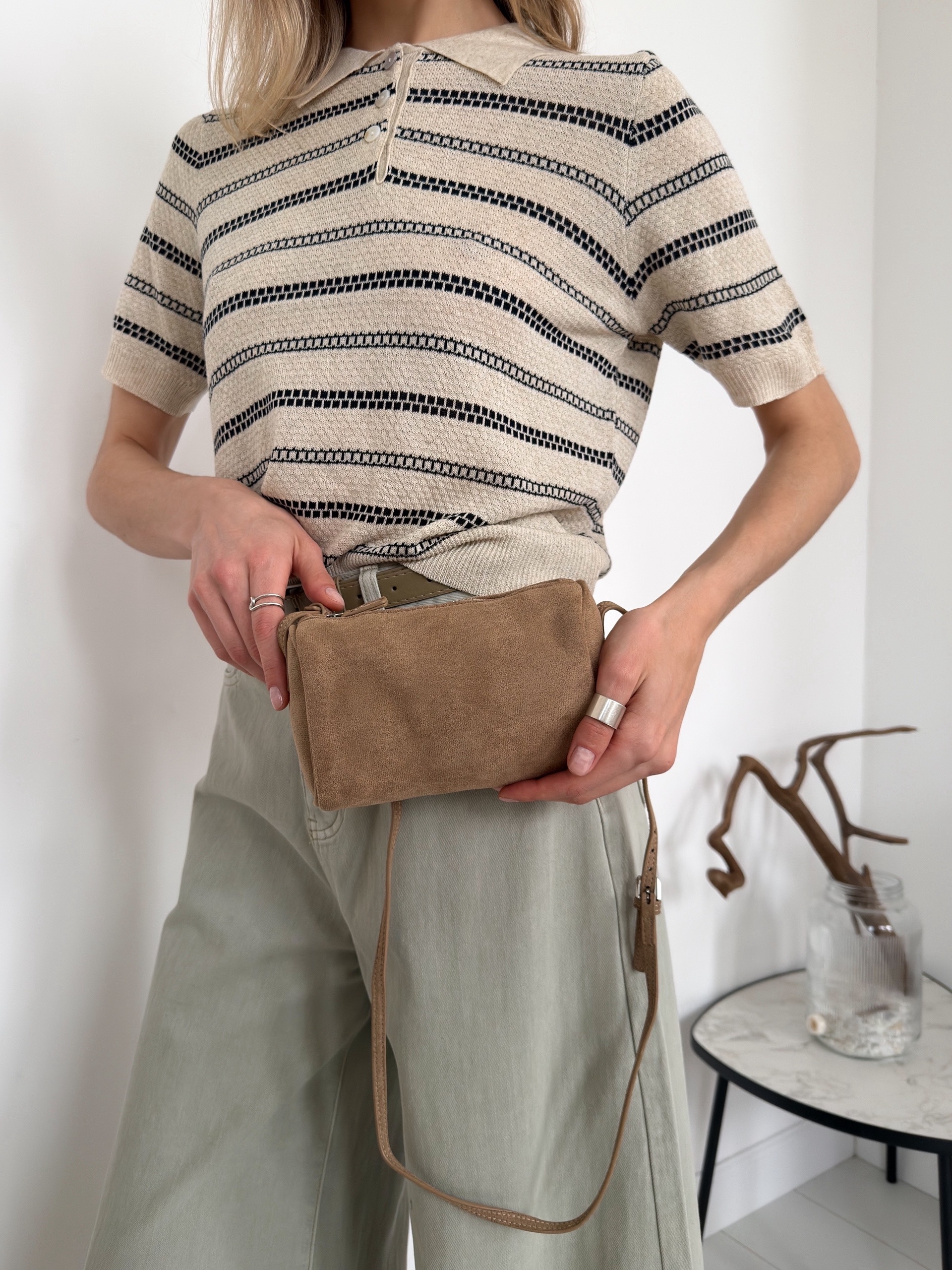 Сумка замша бочонок U862