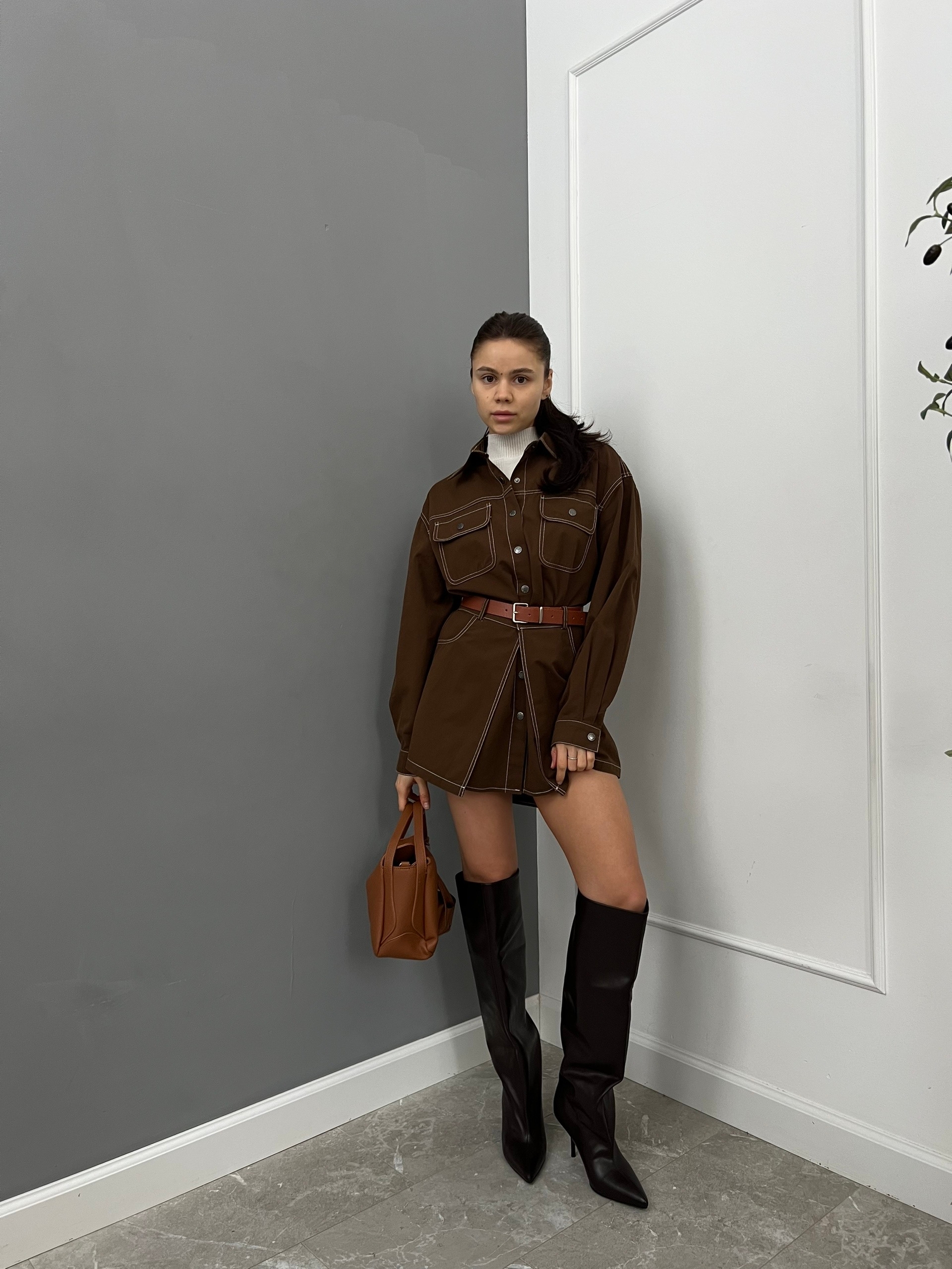 Платье джинс с баской 7918 CY