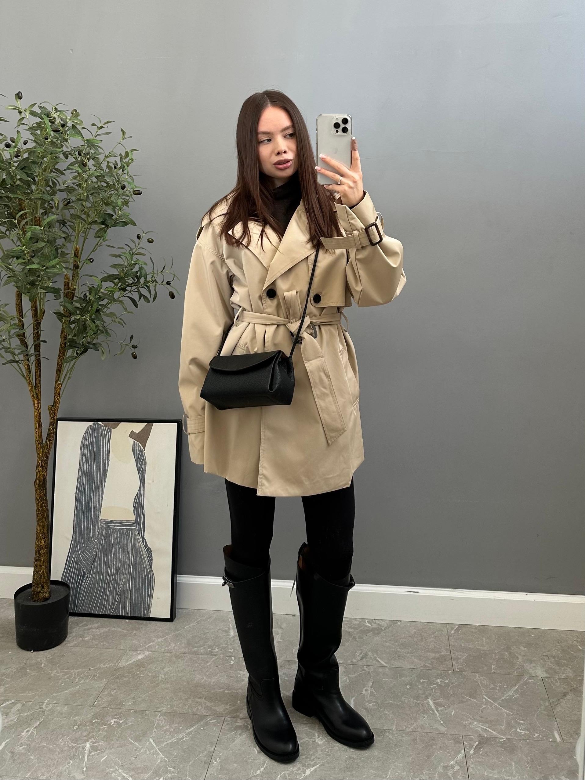 Тренч W9058 укороченный