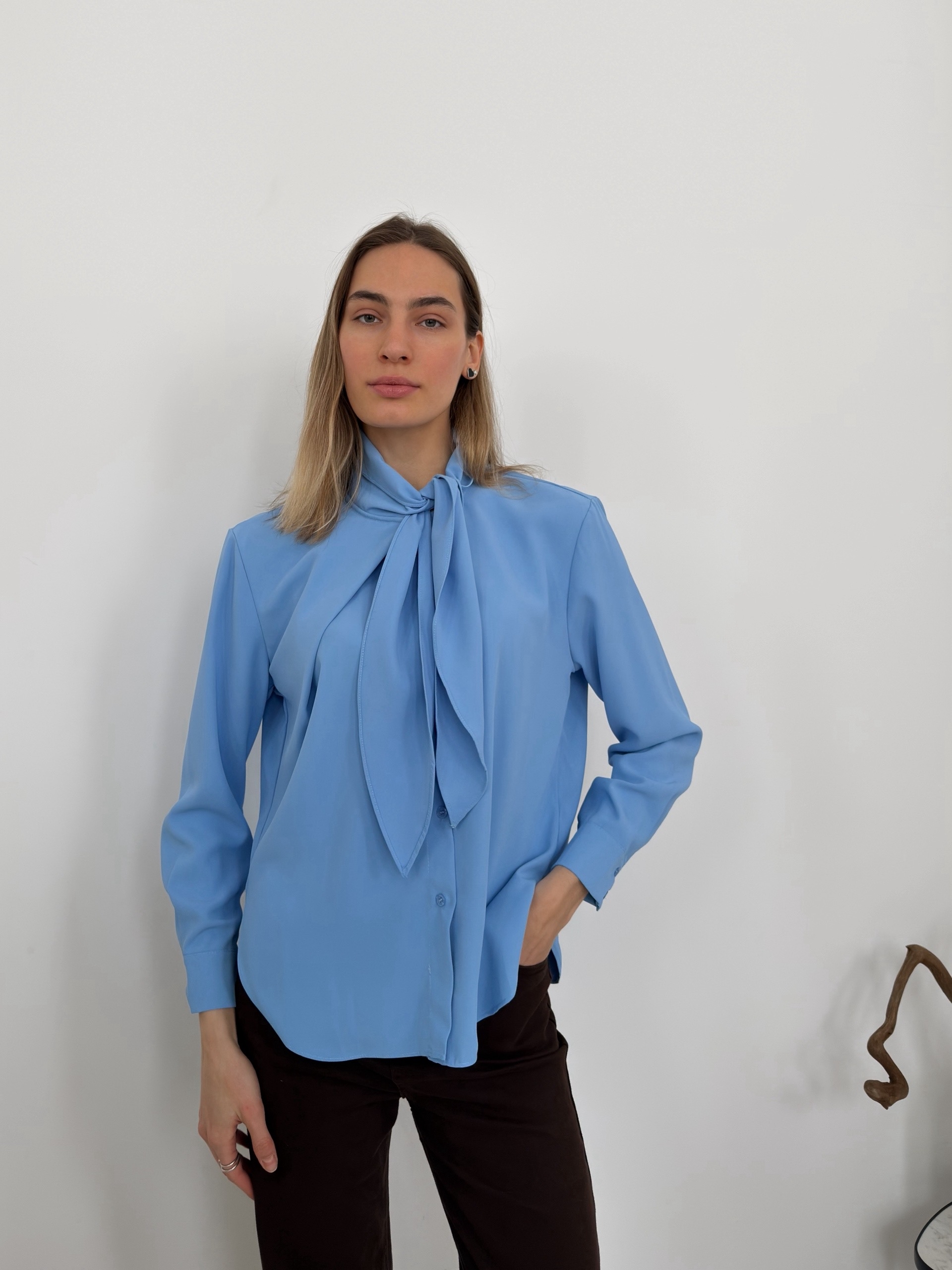 Блуза С25386 завязка на вороте