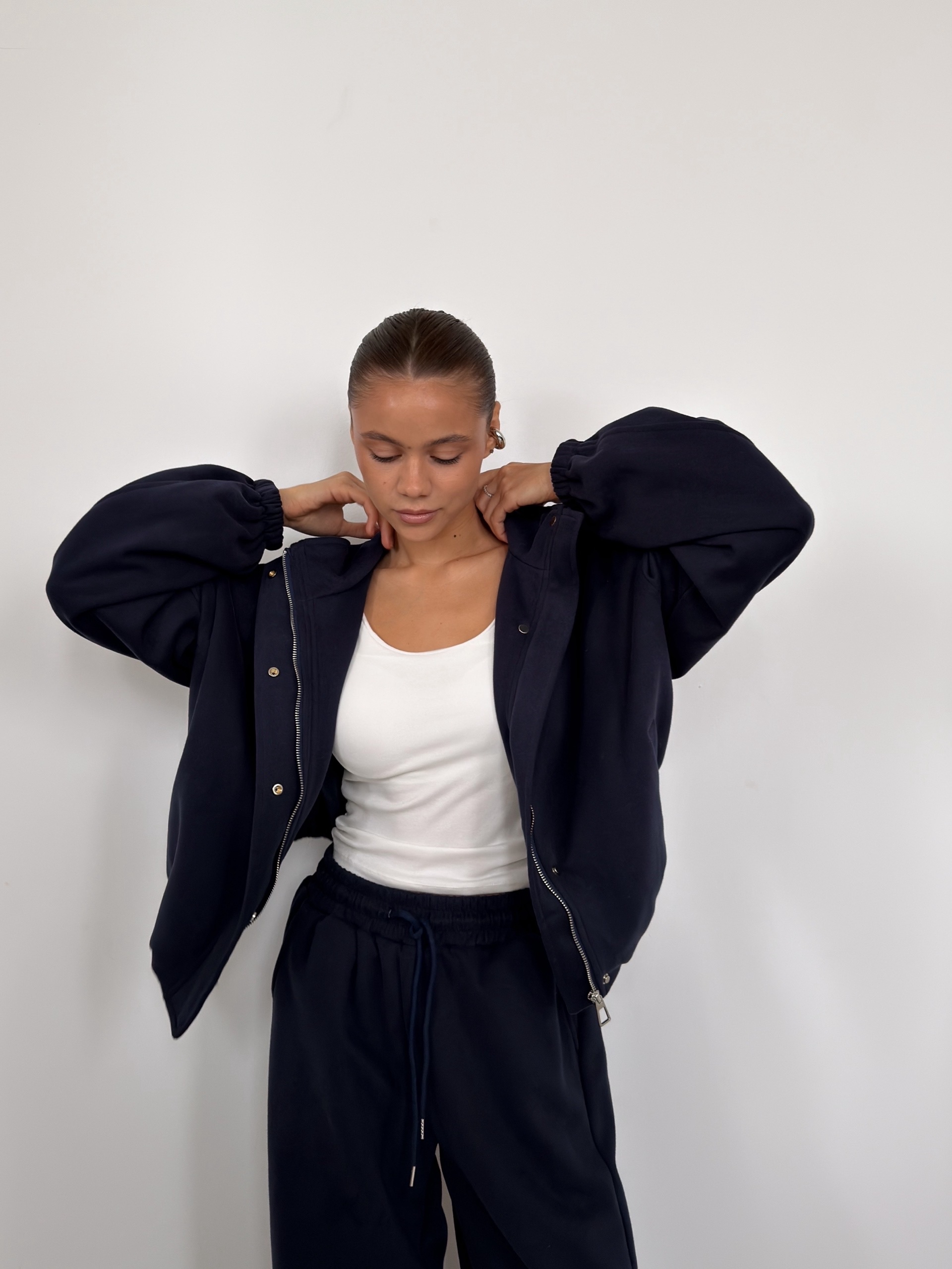 Костюм W9097 кофта на замке+кюлоты