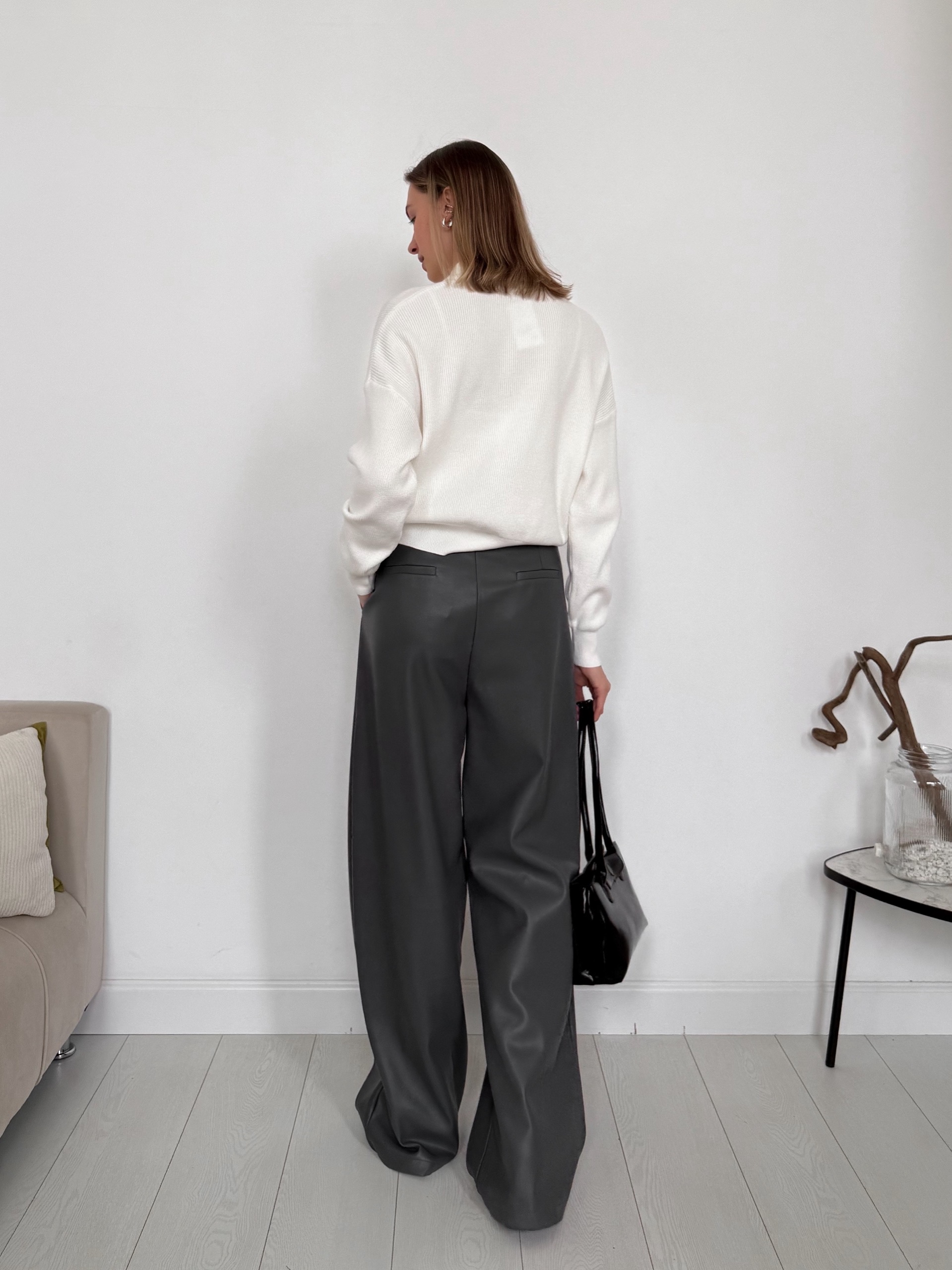 Брюки Blanca 3319 кожа прямые