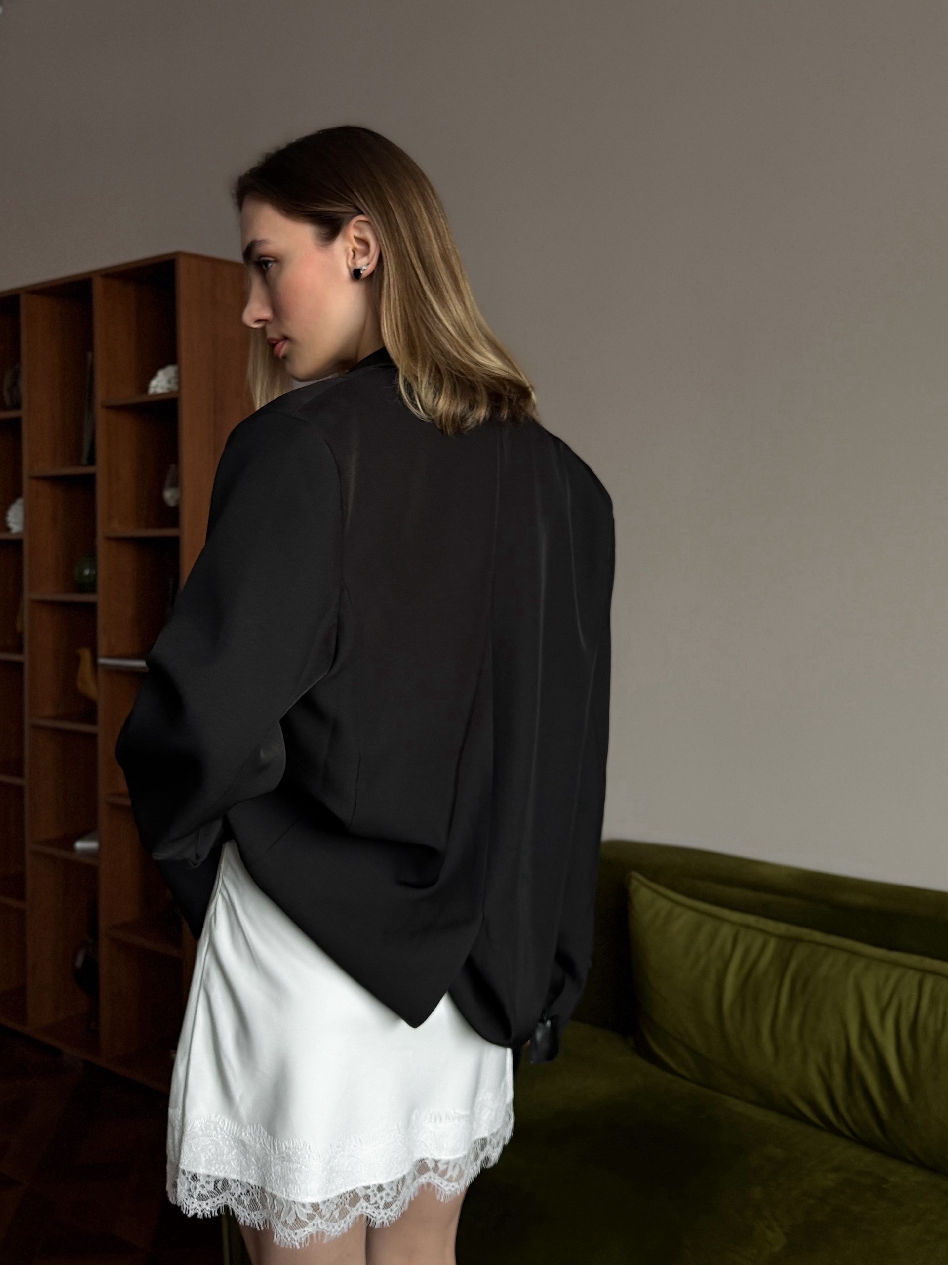 Юбка шелк Astudio 952 мини с кружевом