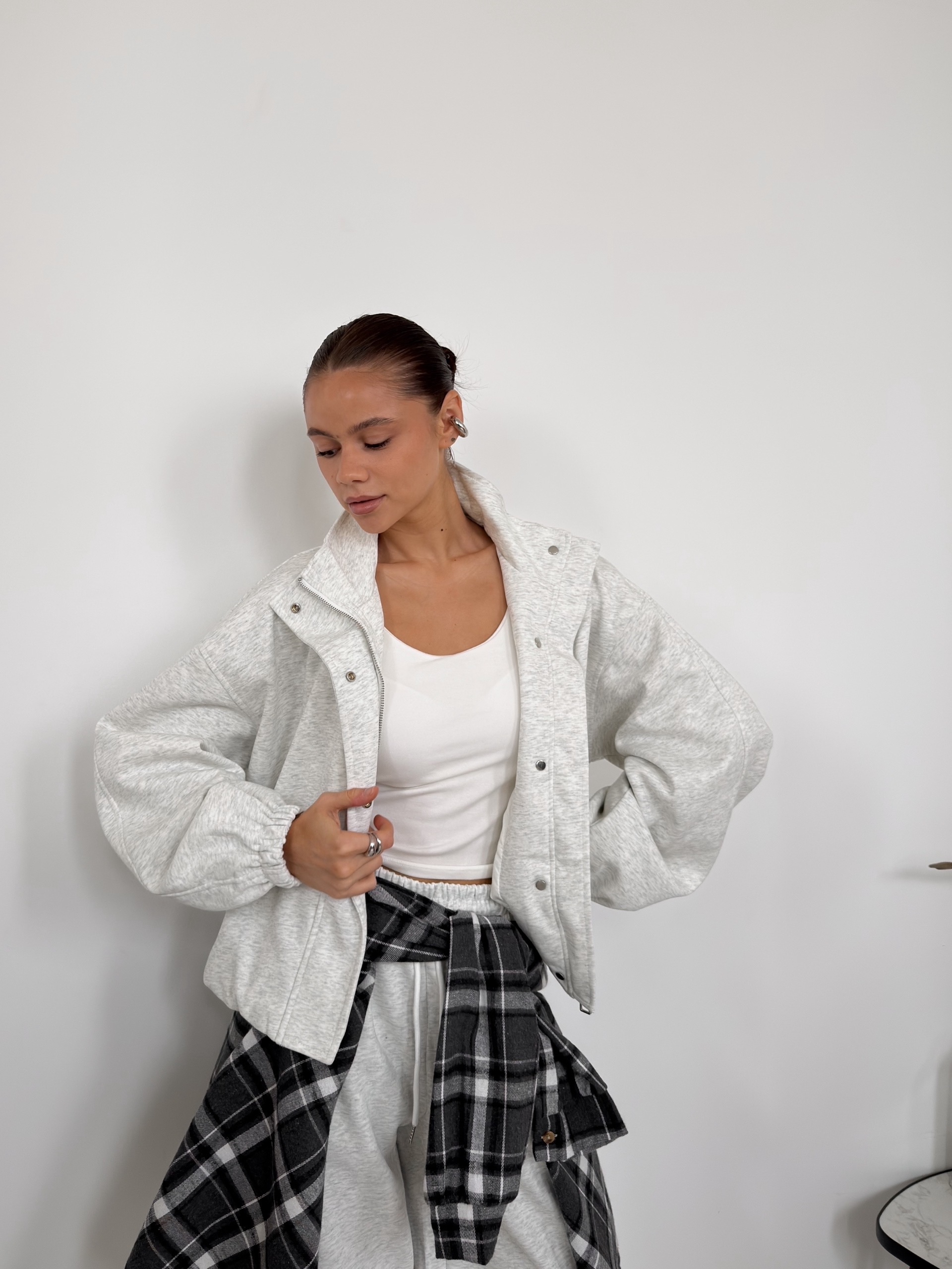 Костюм W9097 кофта на замке+кюлоты