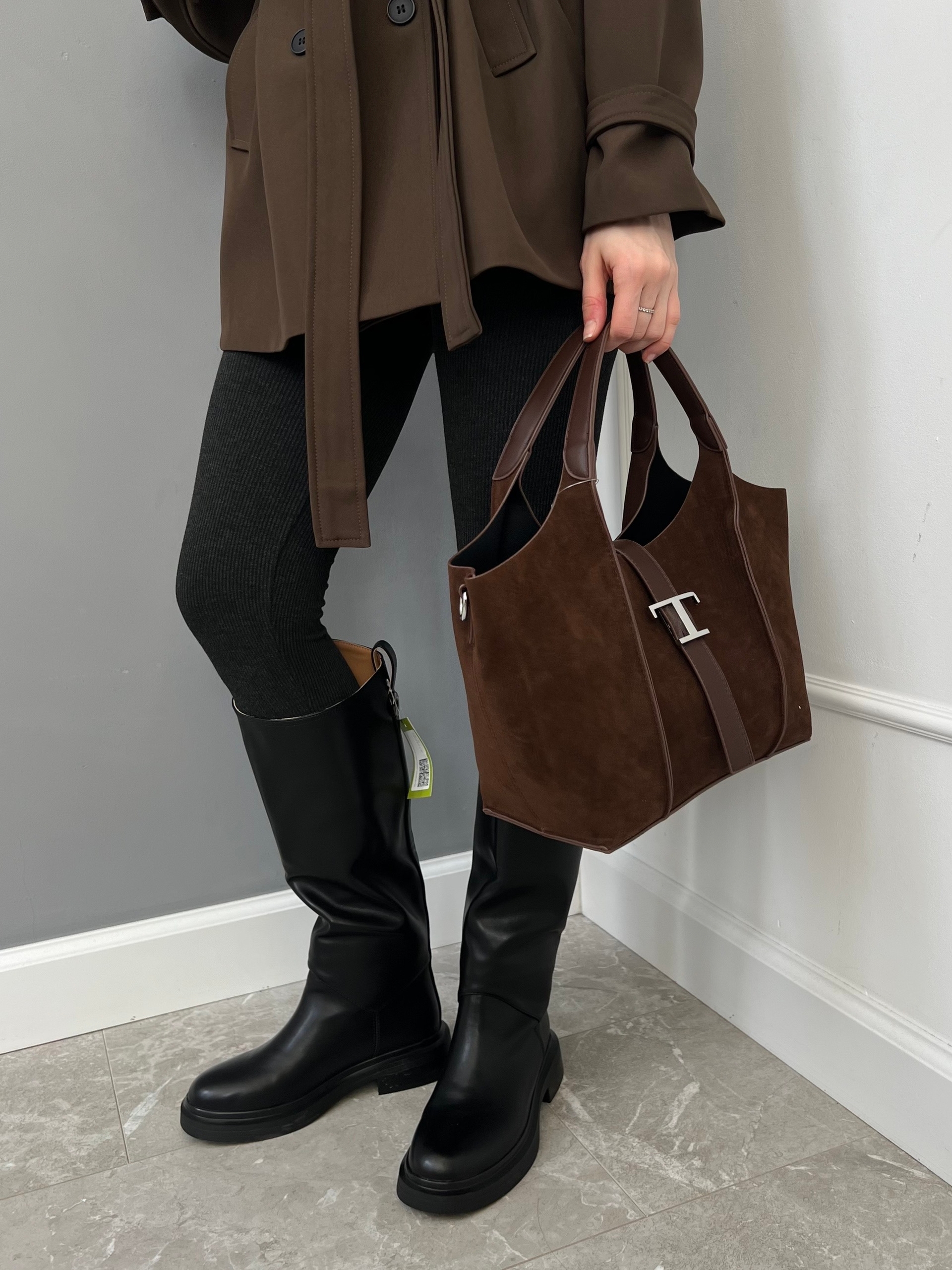 Сумка 3984-3 замша застежка-Т