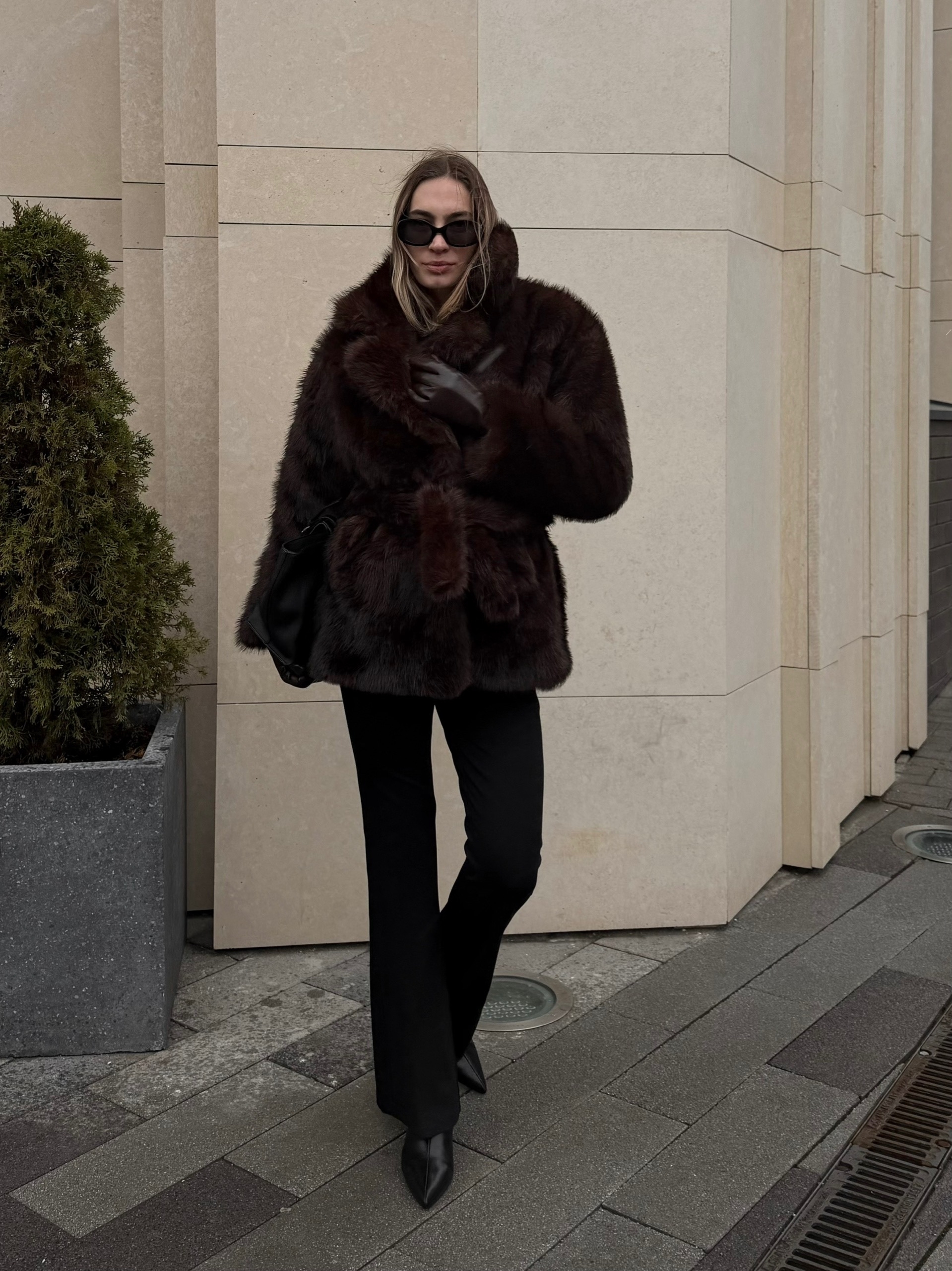 Шубка LNC короткая  с поясом