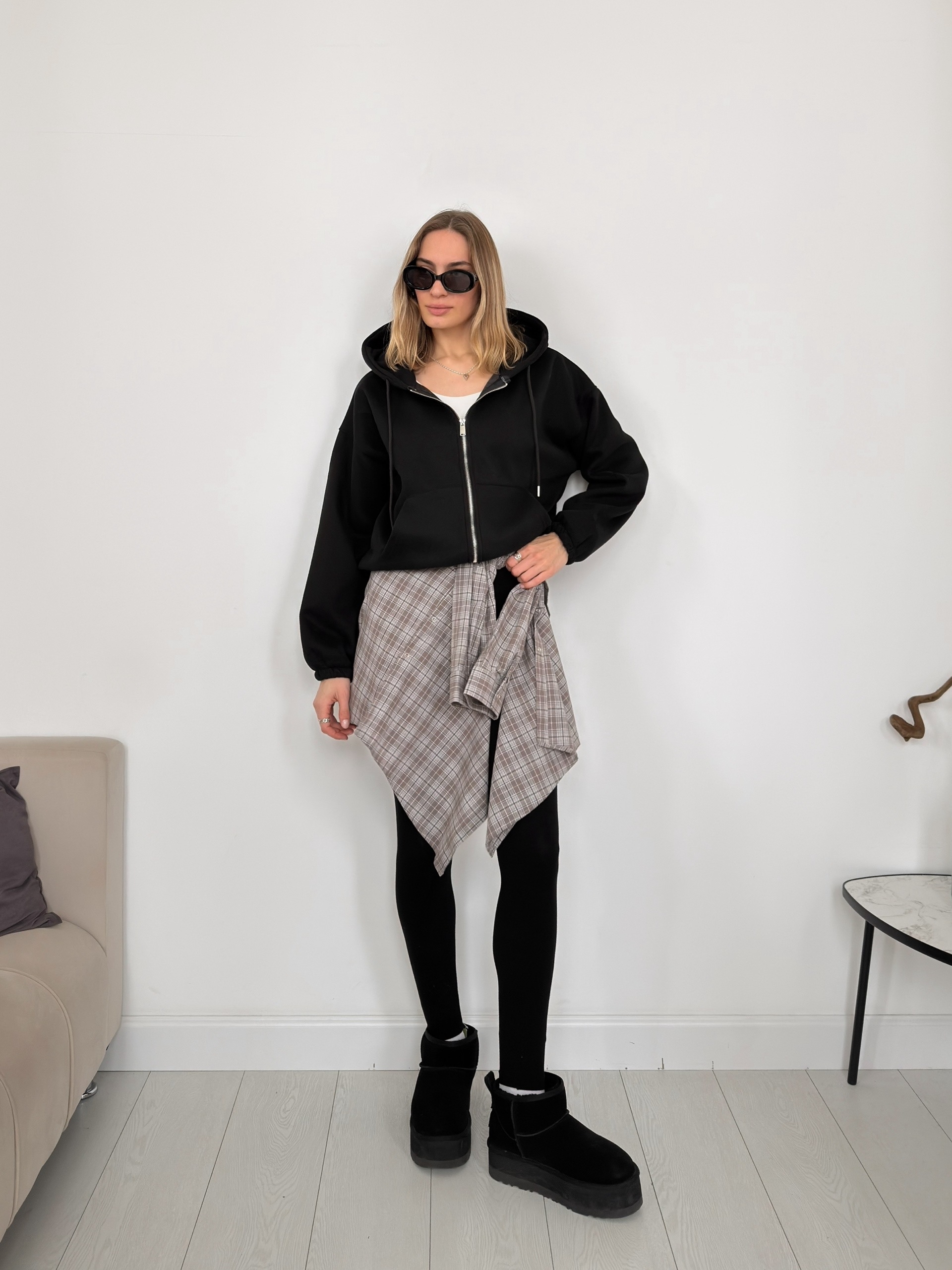 Худи Korea 1209  флис затяжка