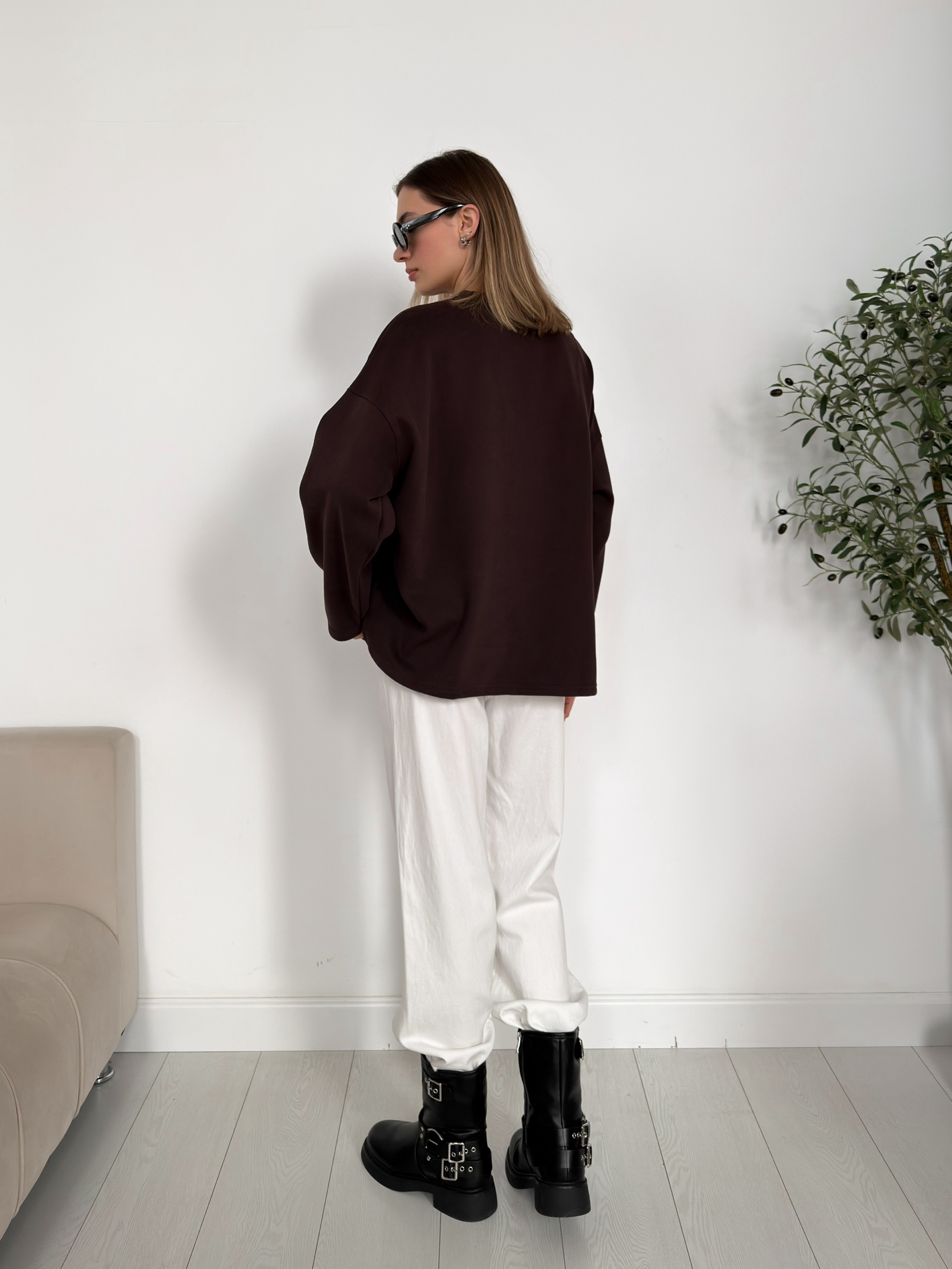 Свитшот W9510 Wintage Roses оверсайз флис