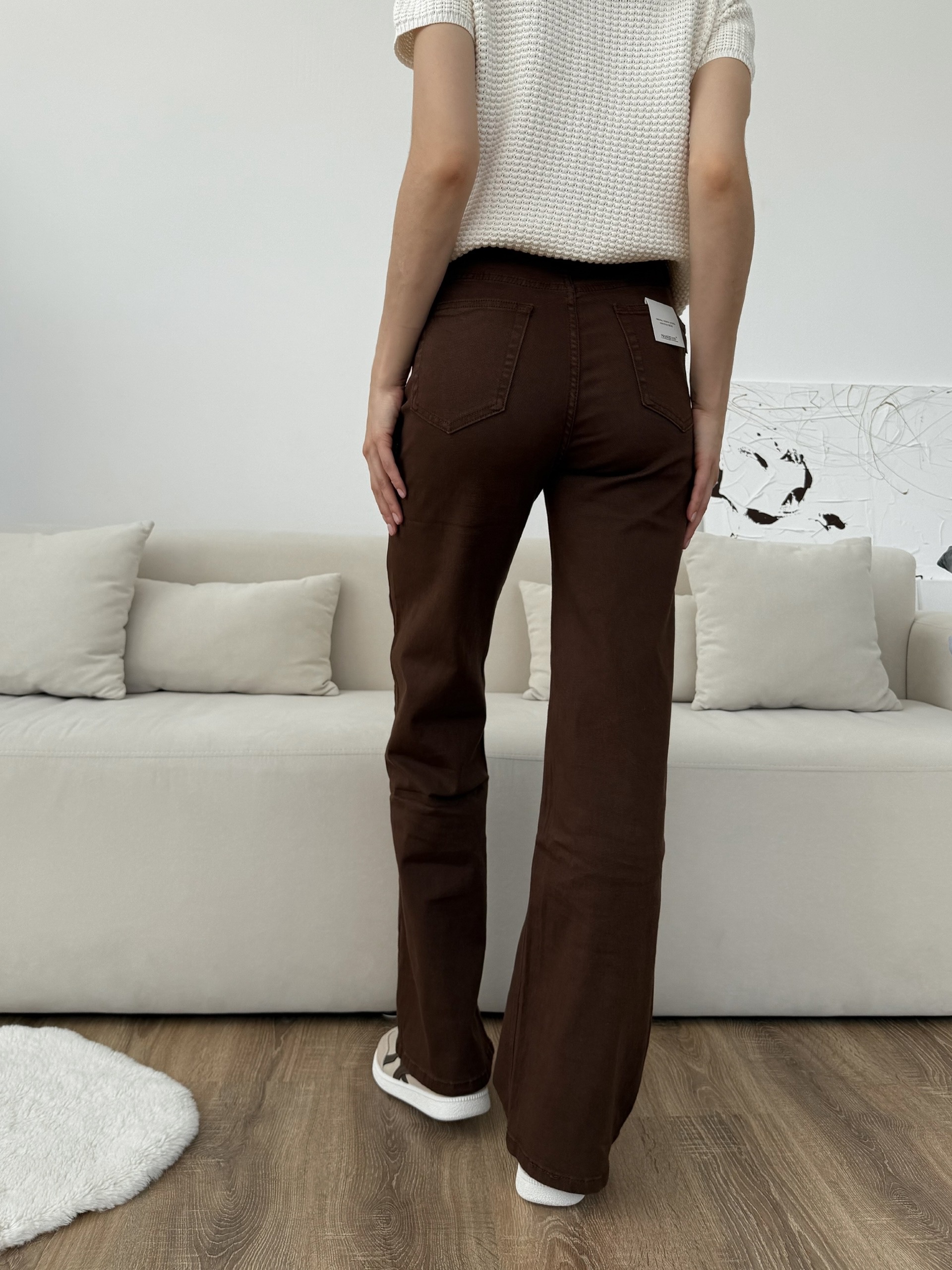 Джинсы Praisejeans E5875 коричневые прямые