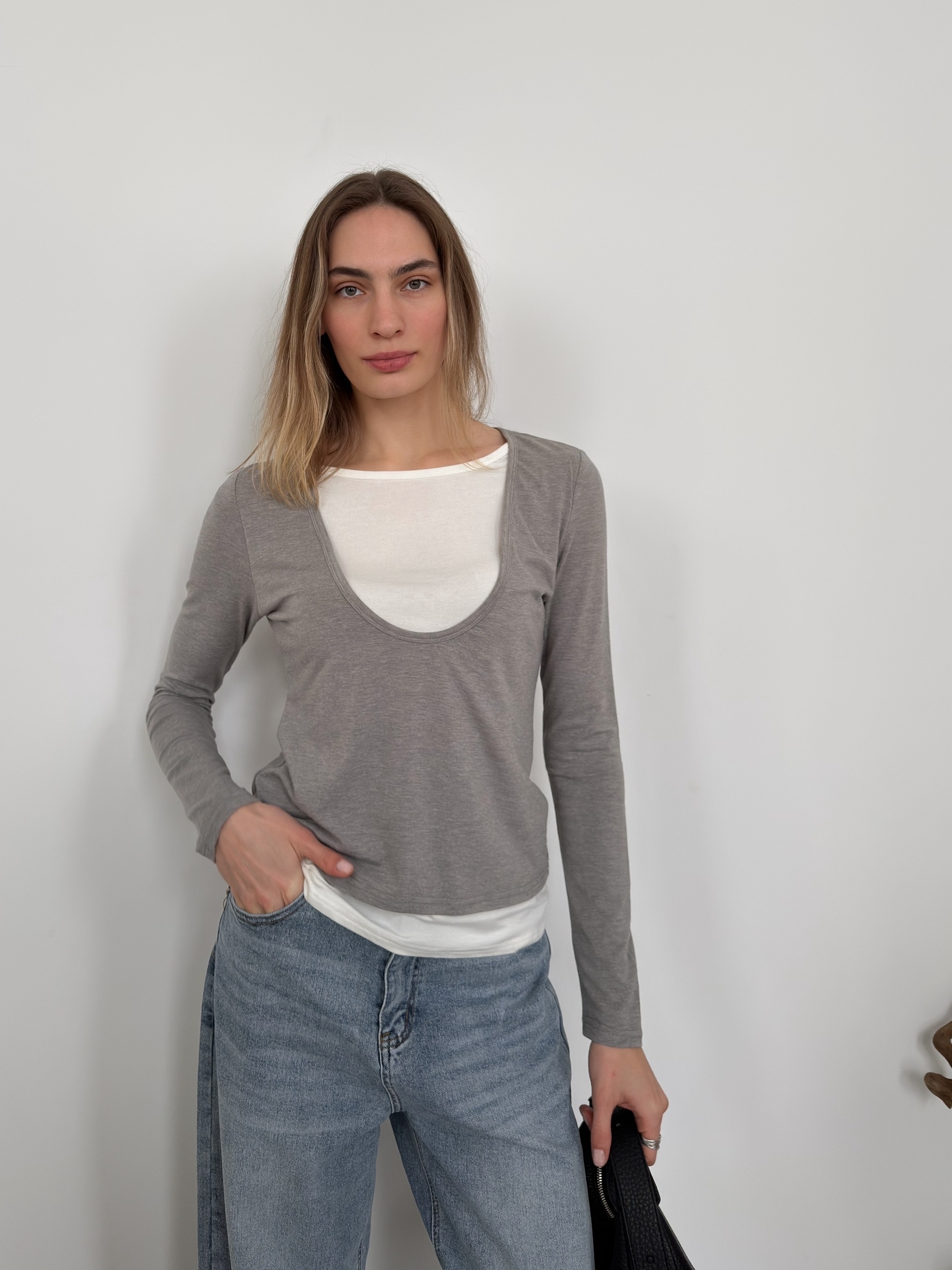 Лонгслив двойной morethan