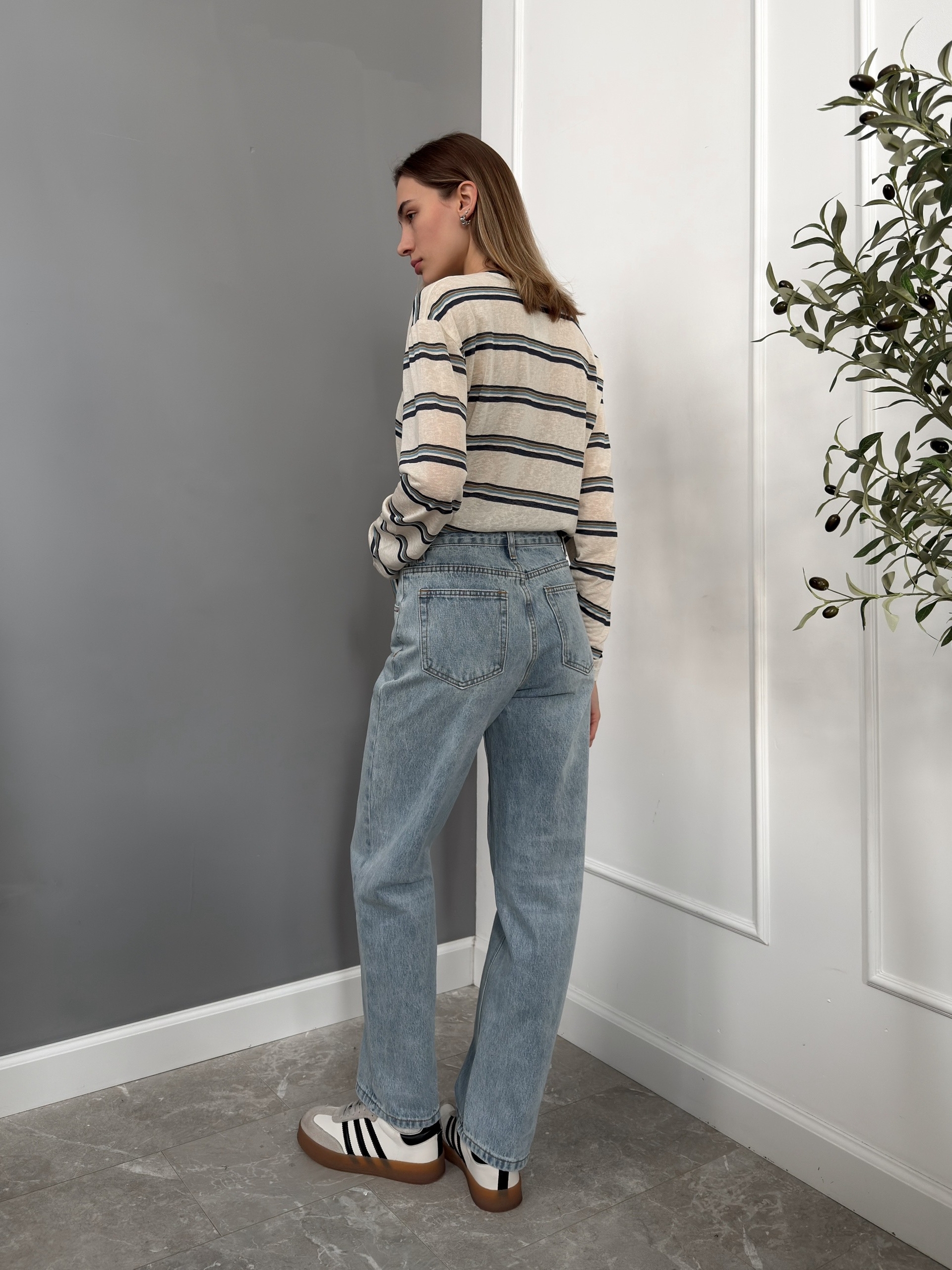 Лонгслив полоска Golly тонкая вязка