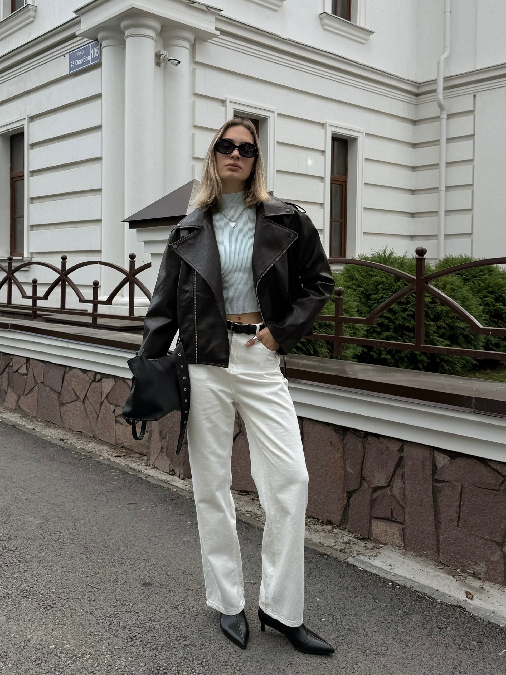 Куртка кожаная W9191 ремень снизу