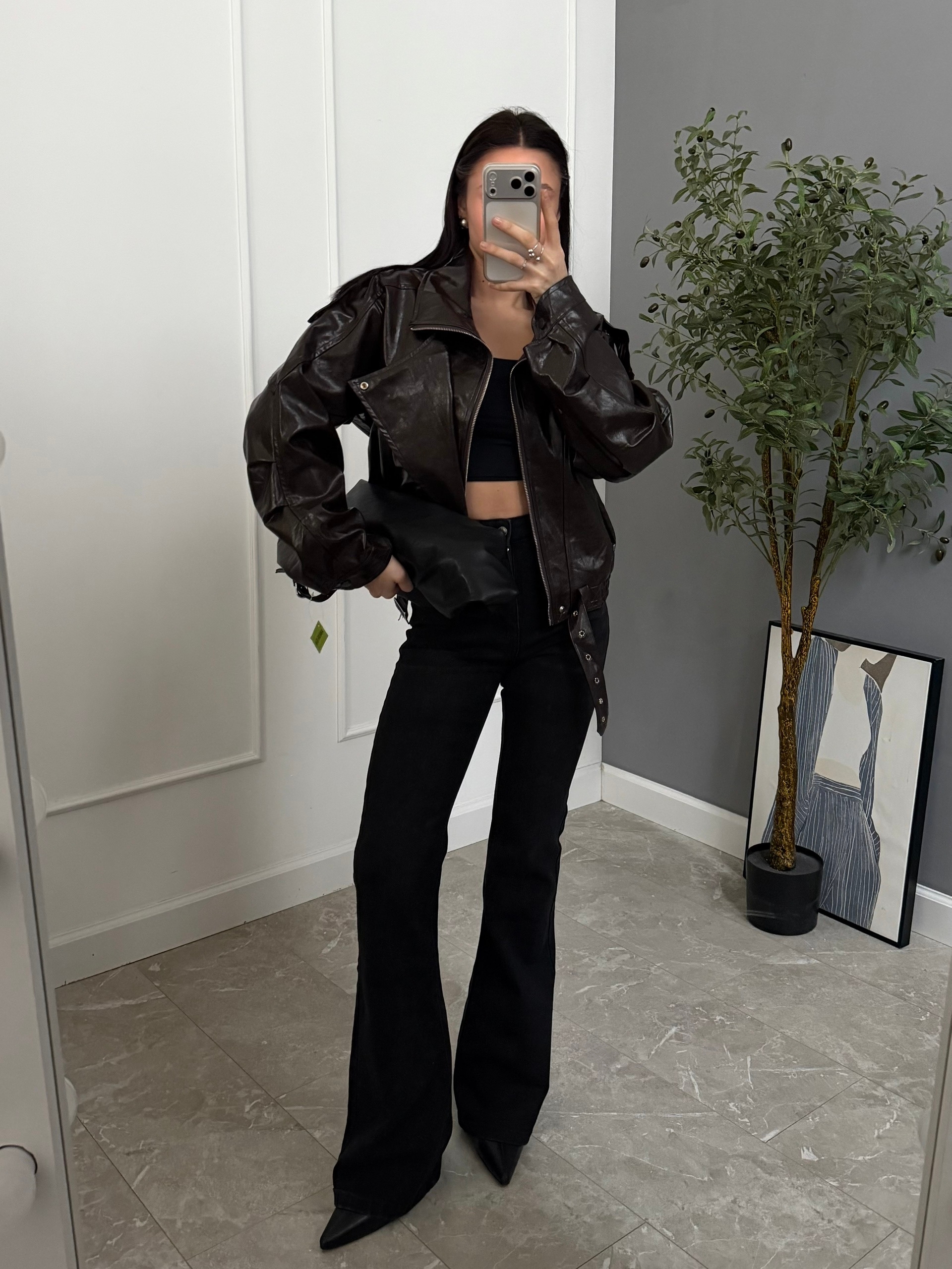 Кожанка H 004 высокий ворот