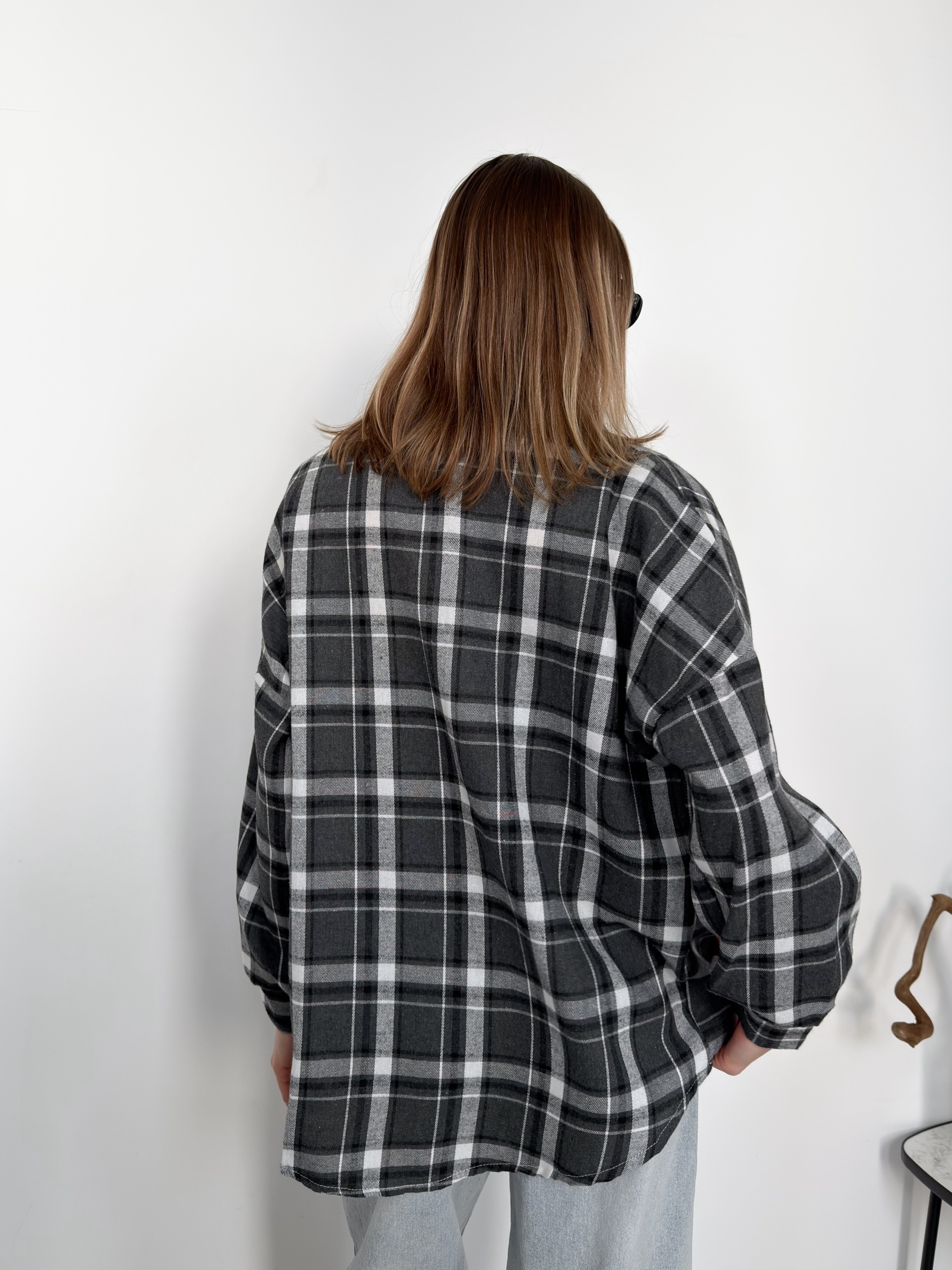 Рубашка клетка 601 на пуговках