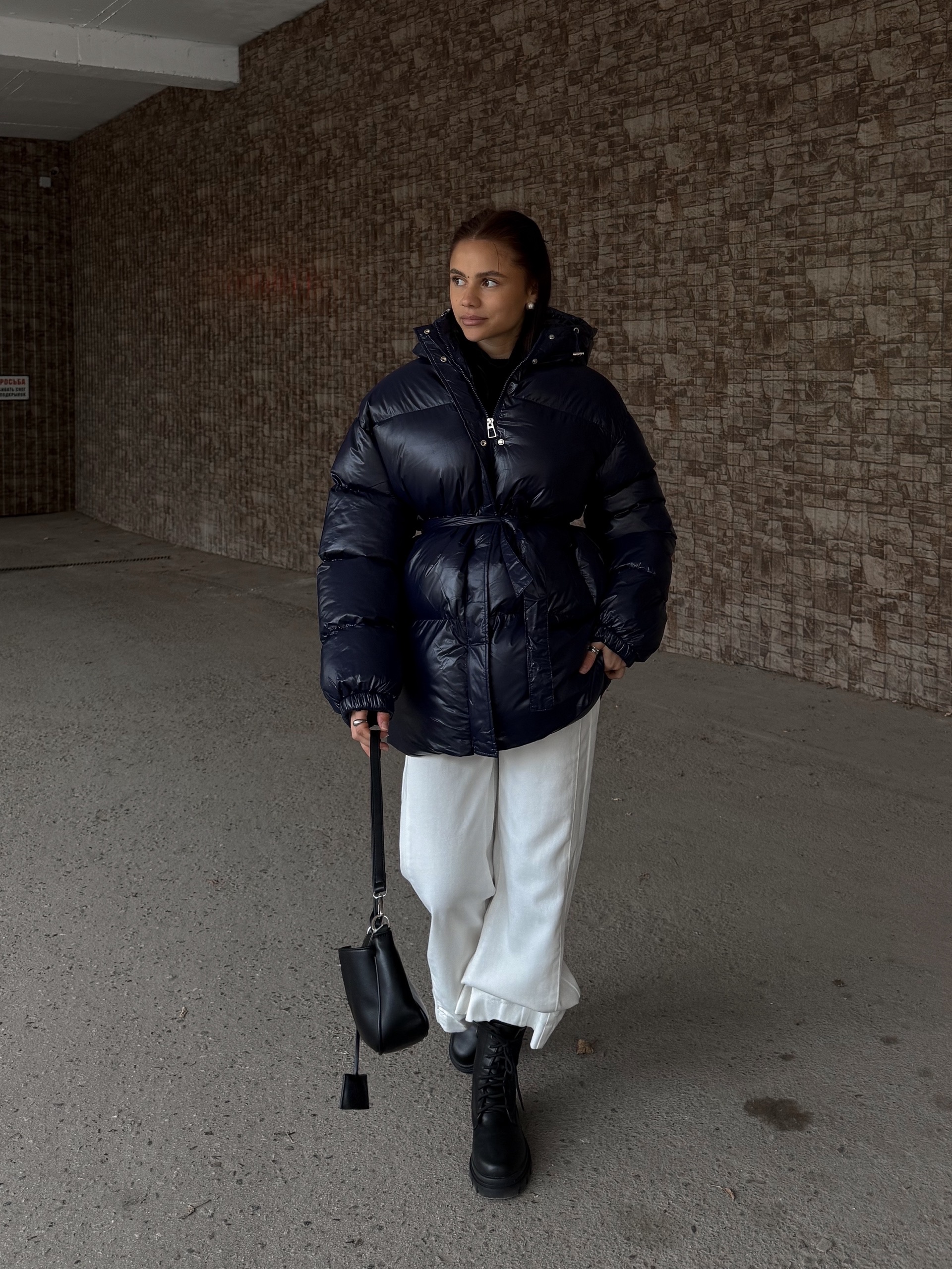Куртка Fashion 80933 глянец с поясом