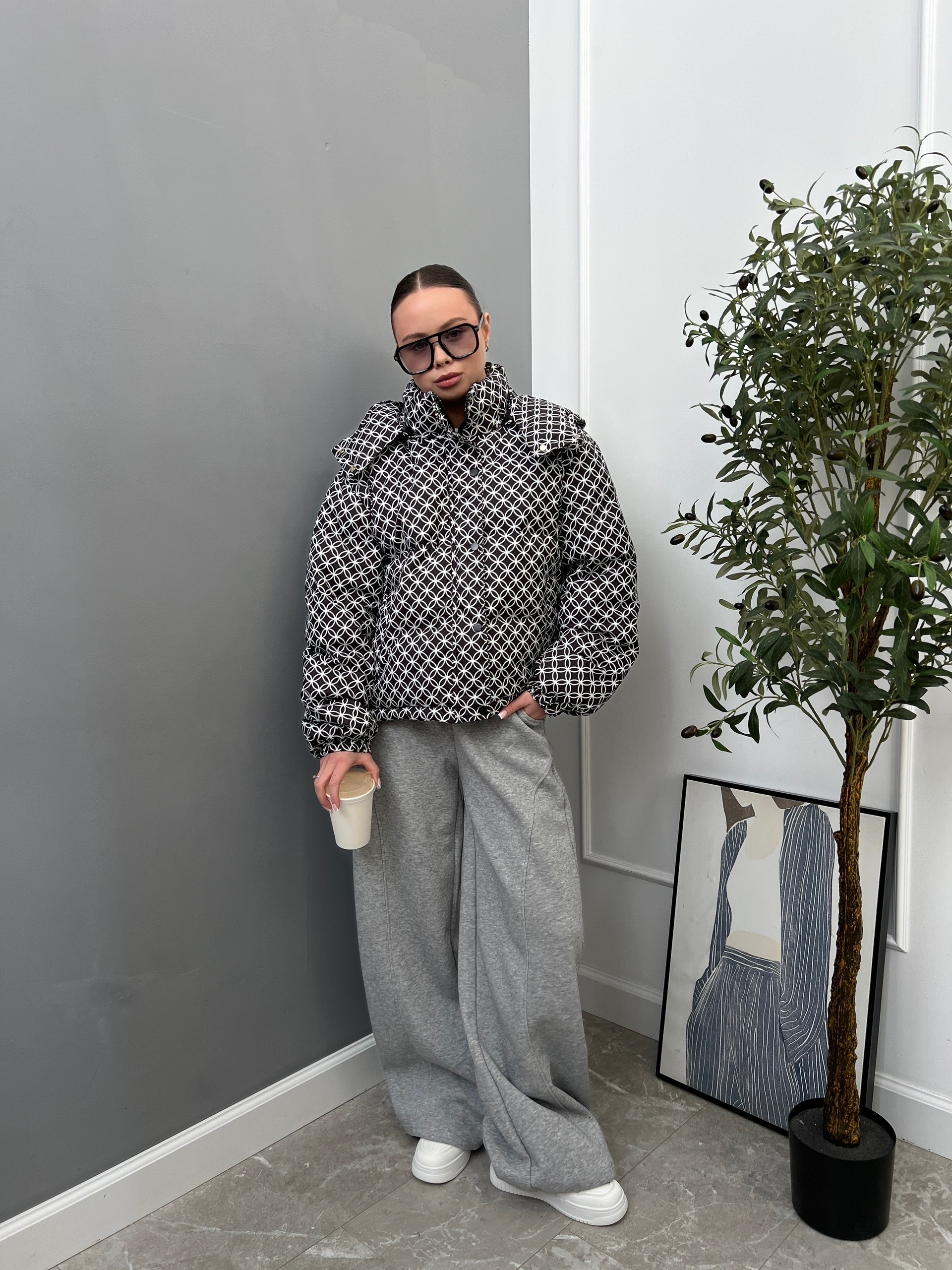 Куртка Korea 2693 принт цветочки