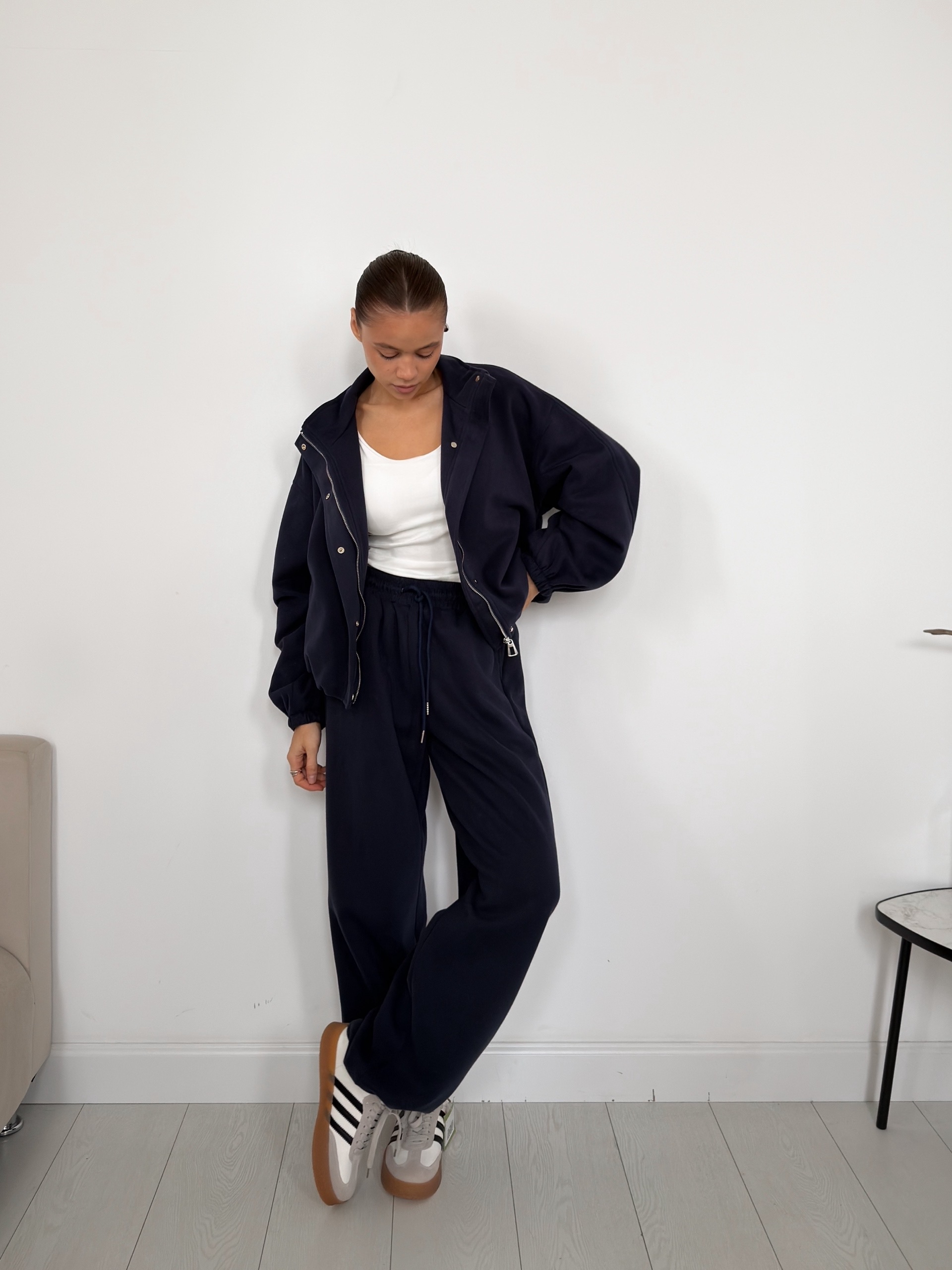 Костюм W9097 кофта на замке+кюлоты