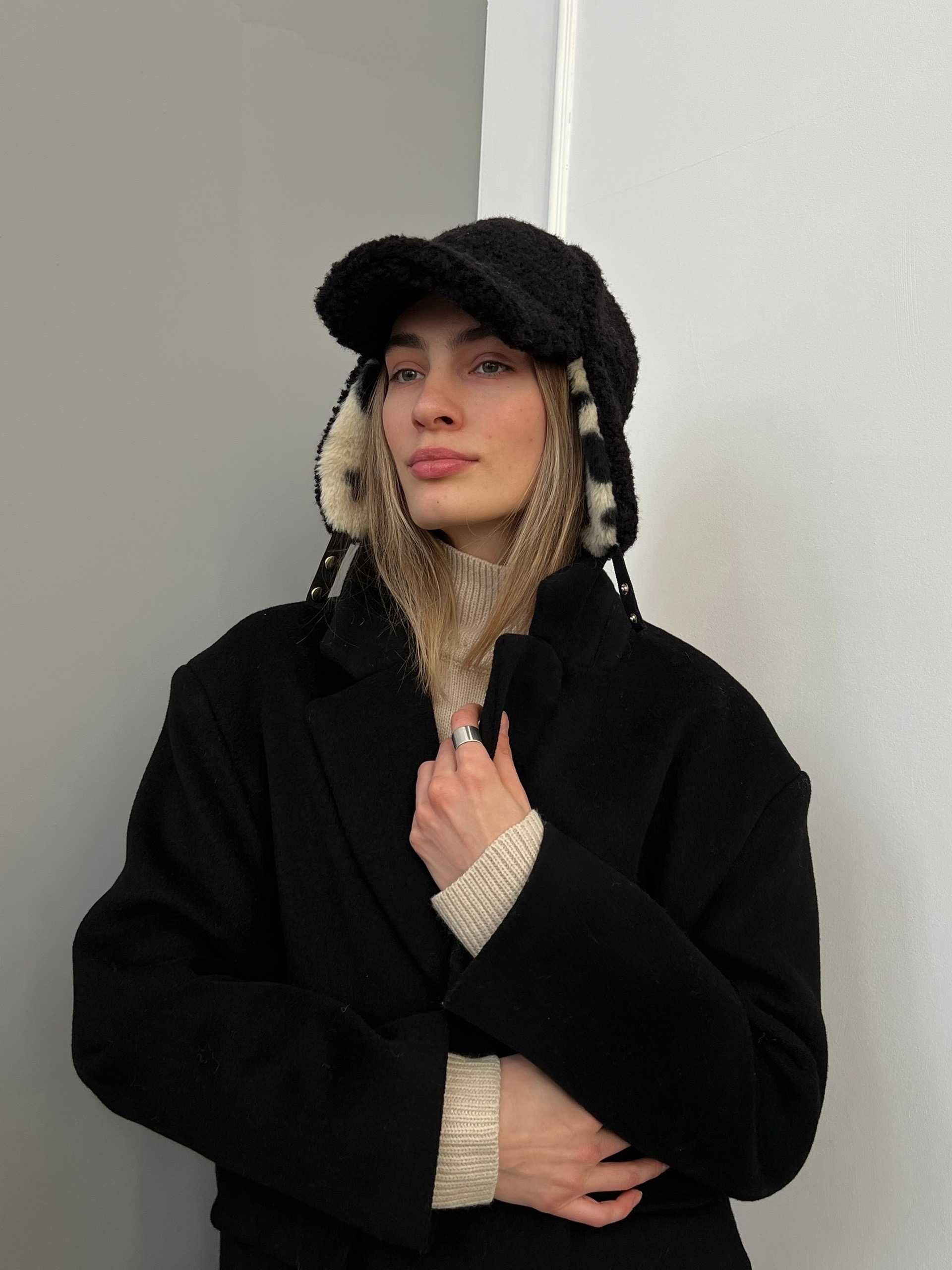 Кепка ушанка разный принт