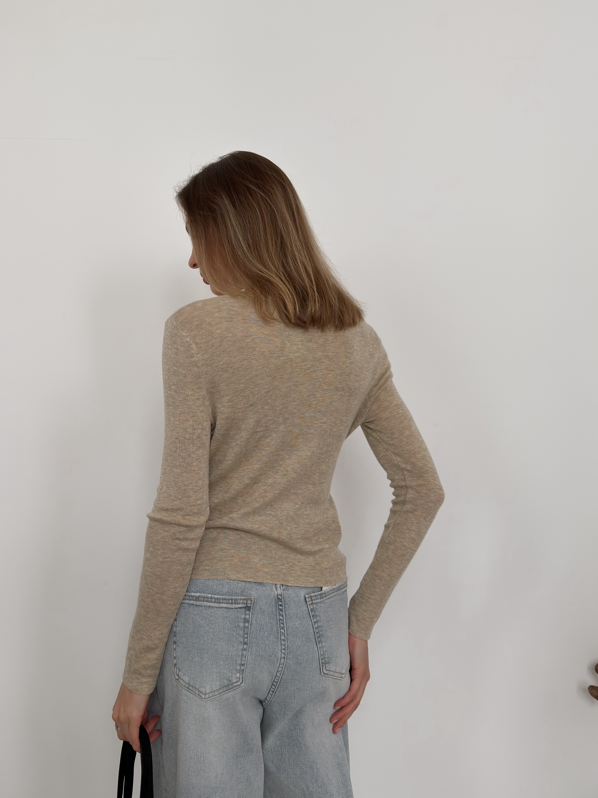 Джемпер тонкая вязка завязка сбоку