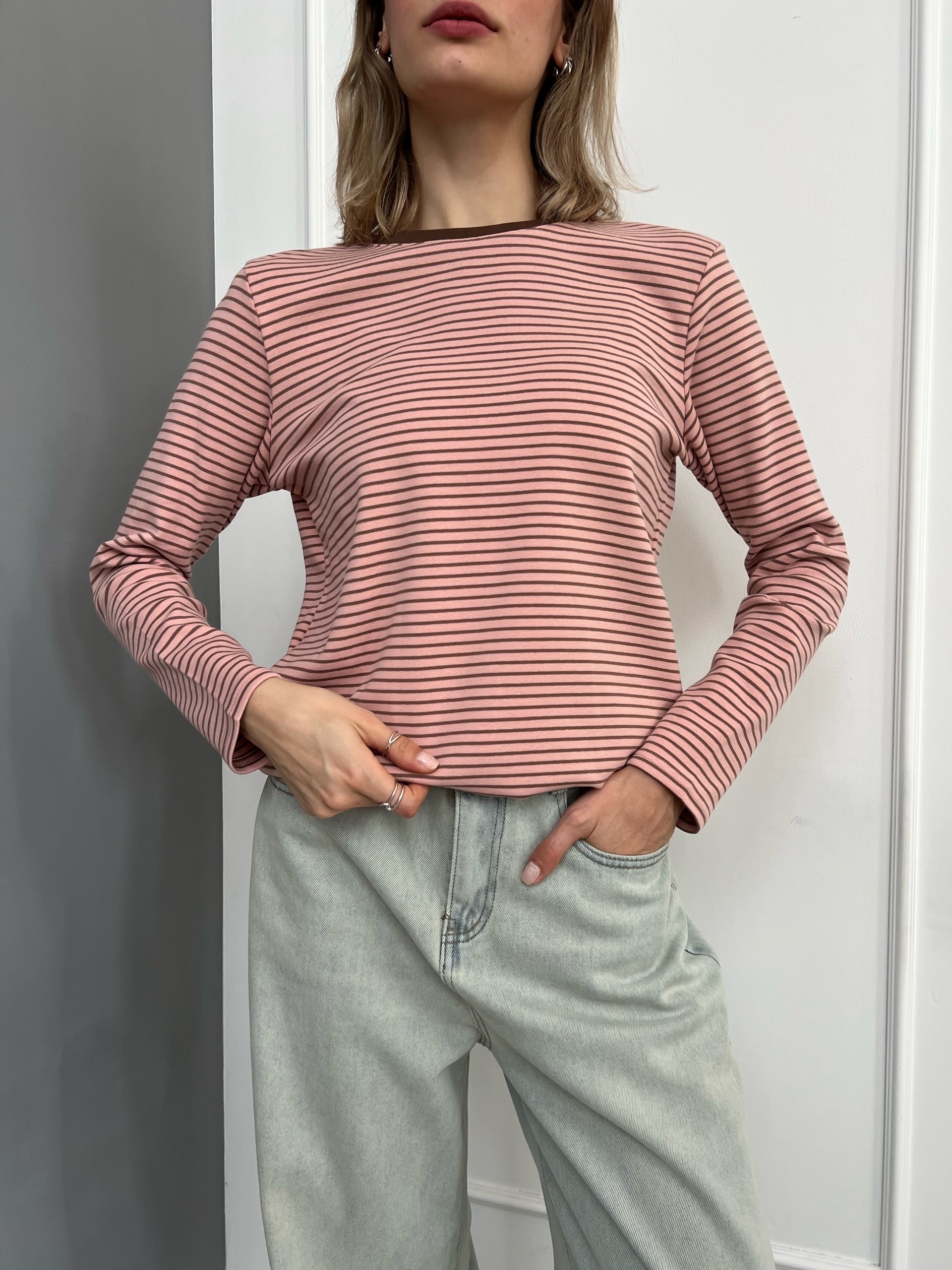 Лонгслив N.J brand 8013 в полоску