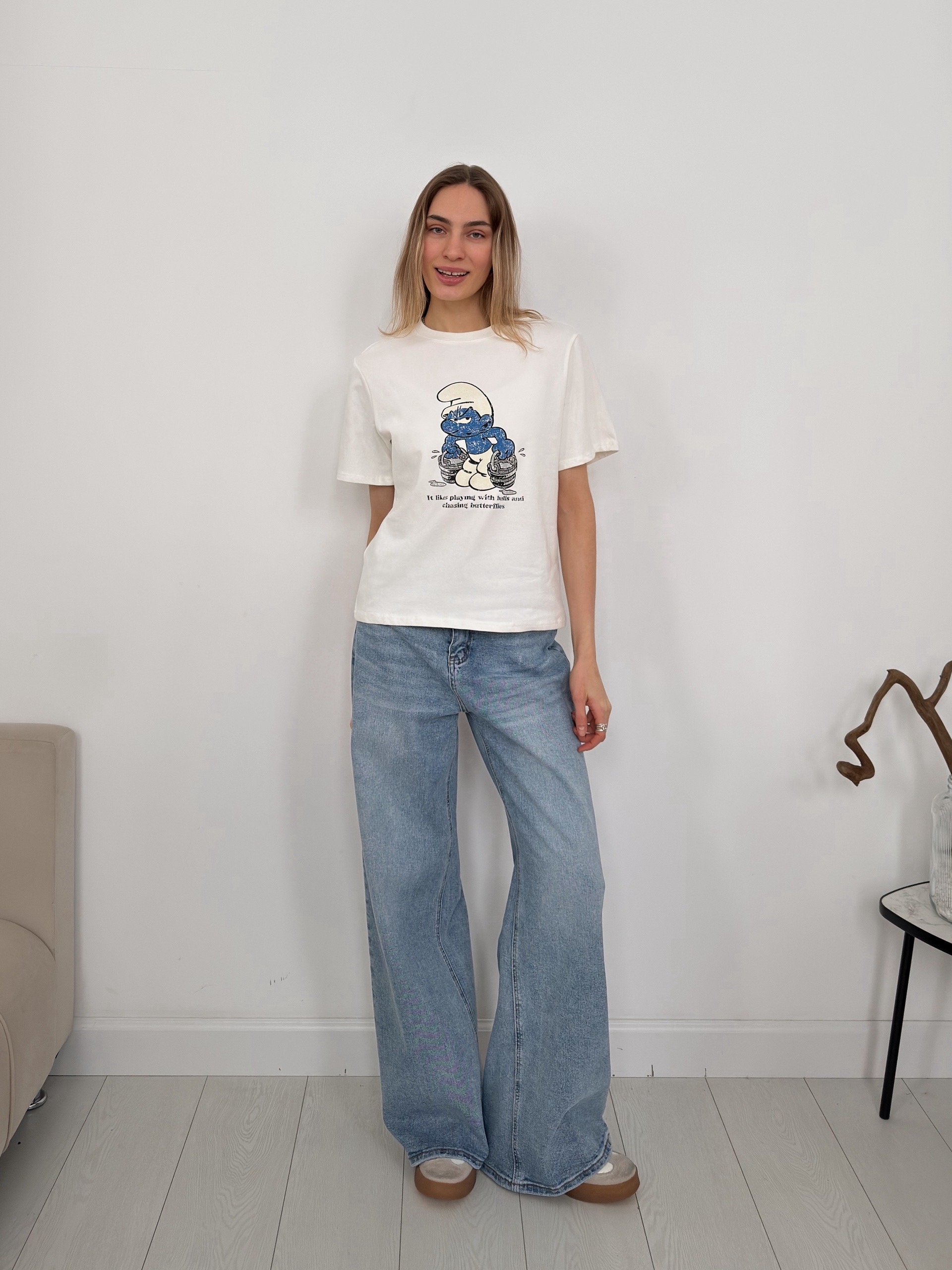 Футболка Blueberry  принт смурфик