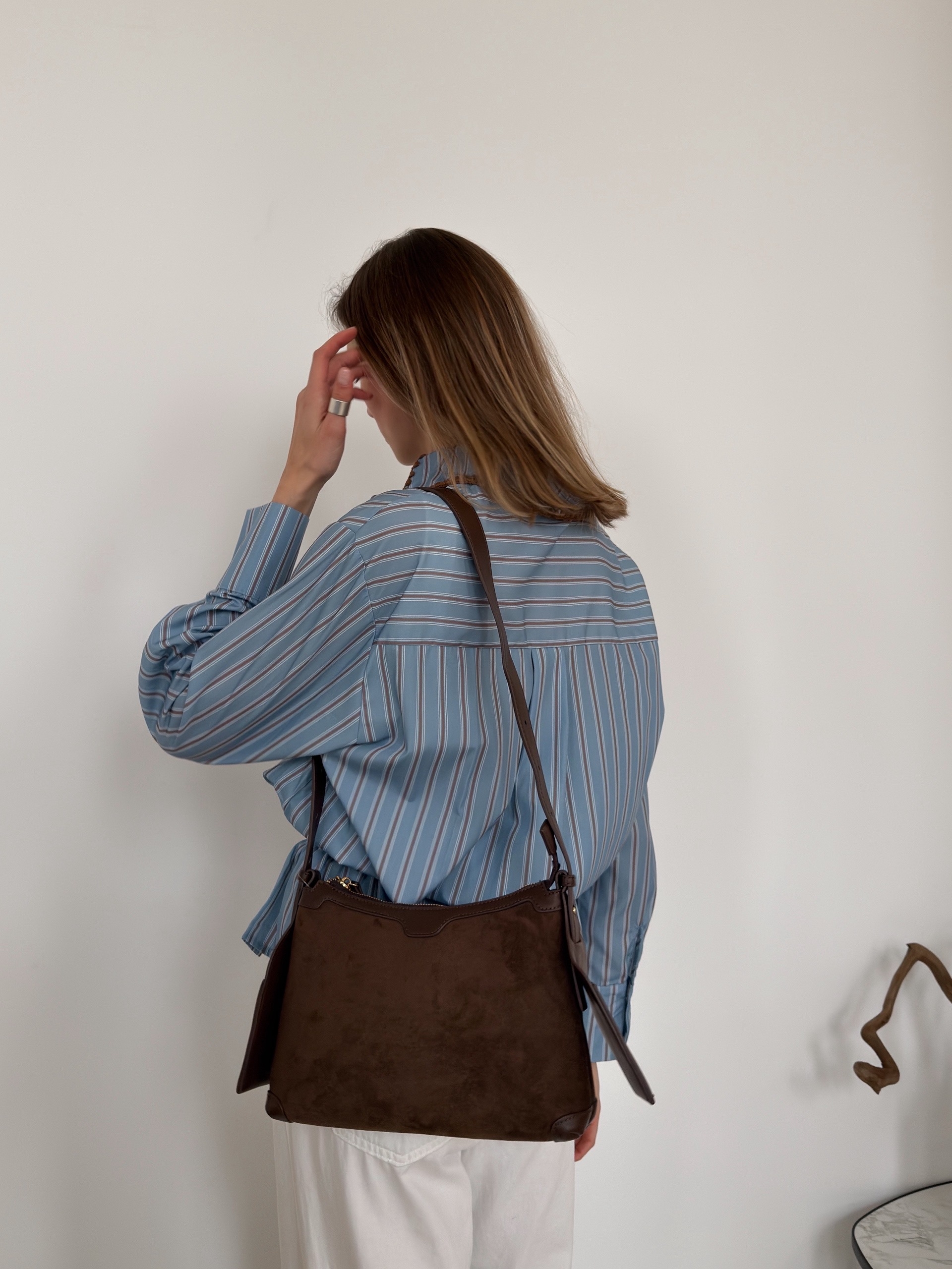 Сумка замша 6207 кожаный ремень