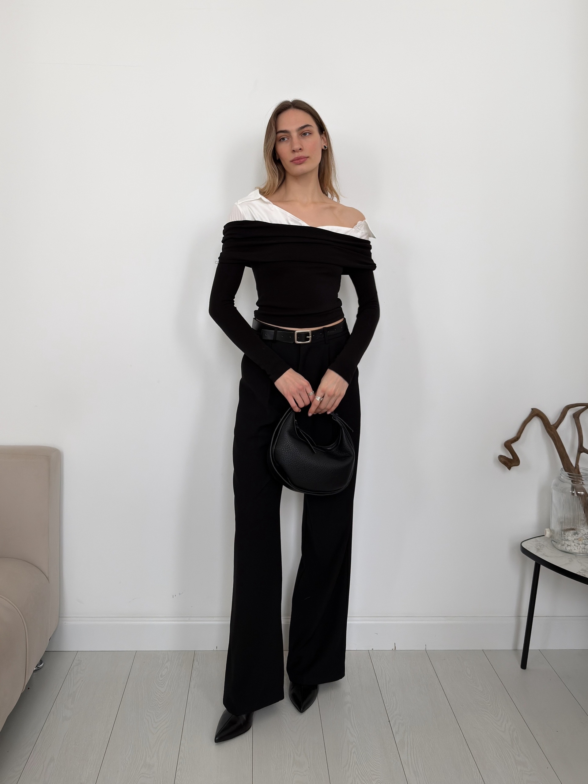 Джемпер сборка на рукавах Mitang 826