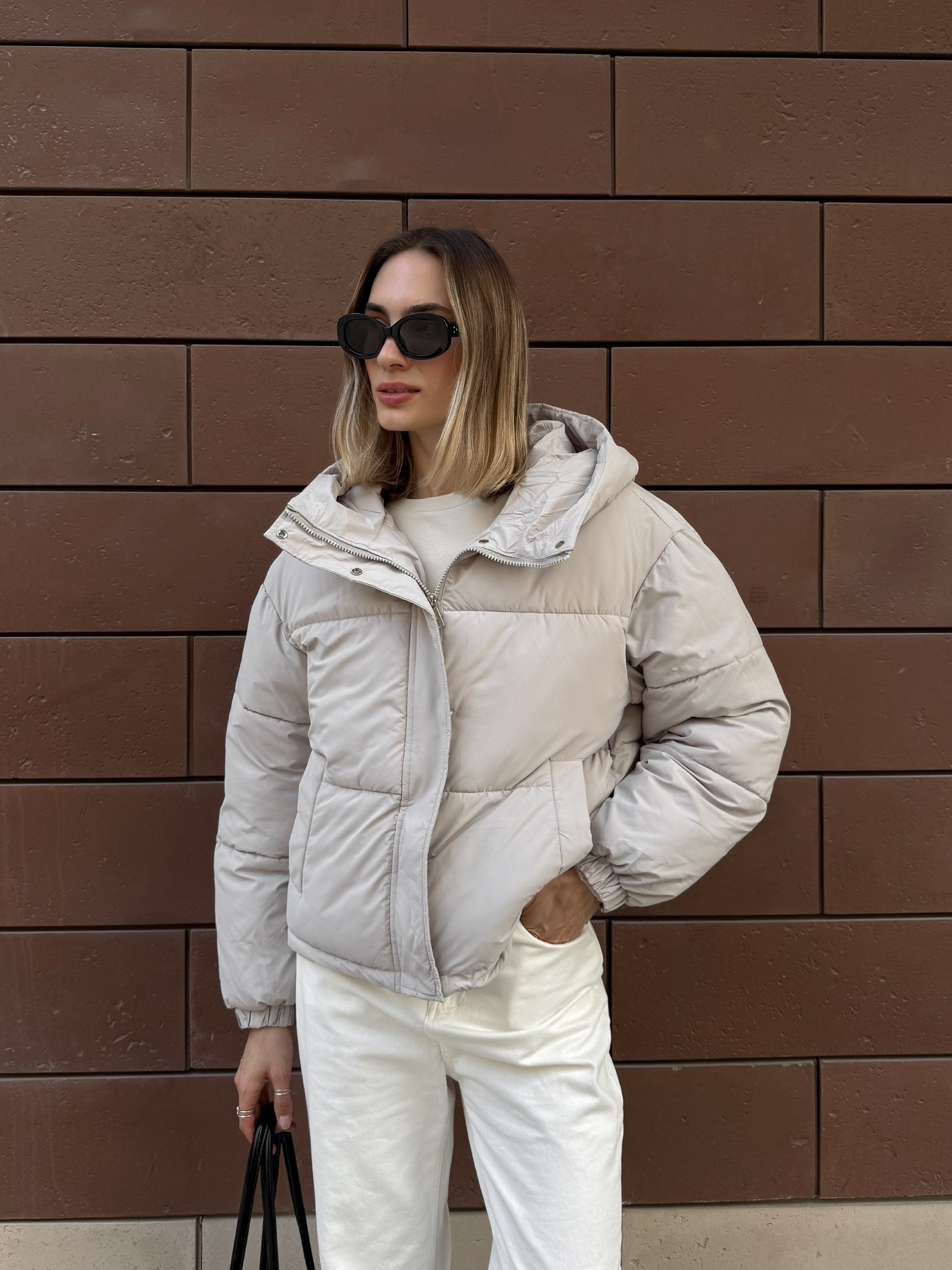 Куртка Made in korea 03 с капюшоном укороч матовая
