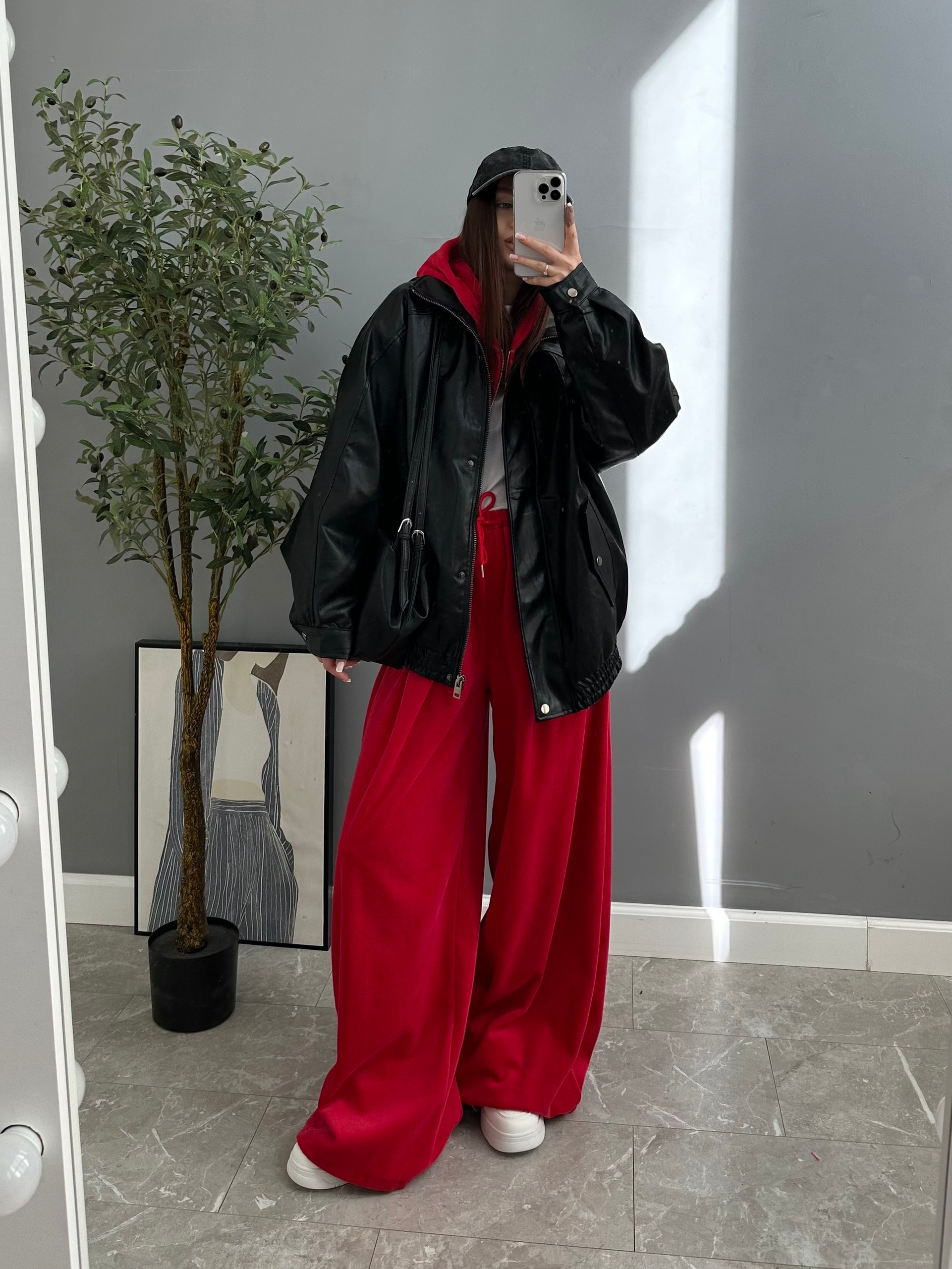 Кожанка Afte Basic 2626 средняя длина