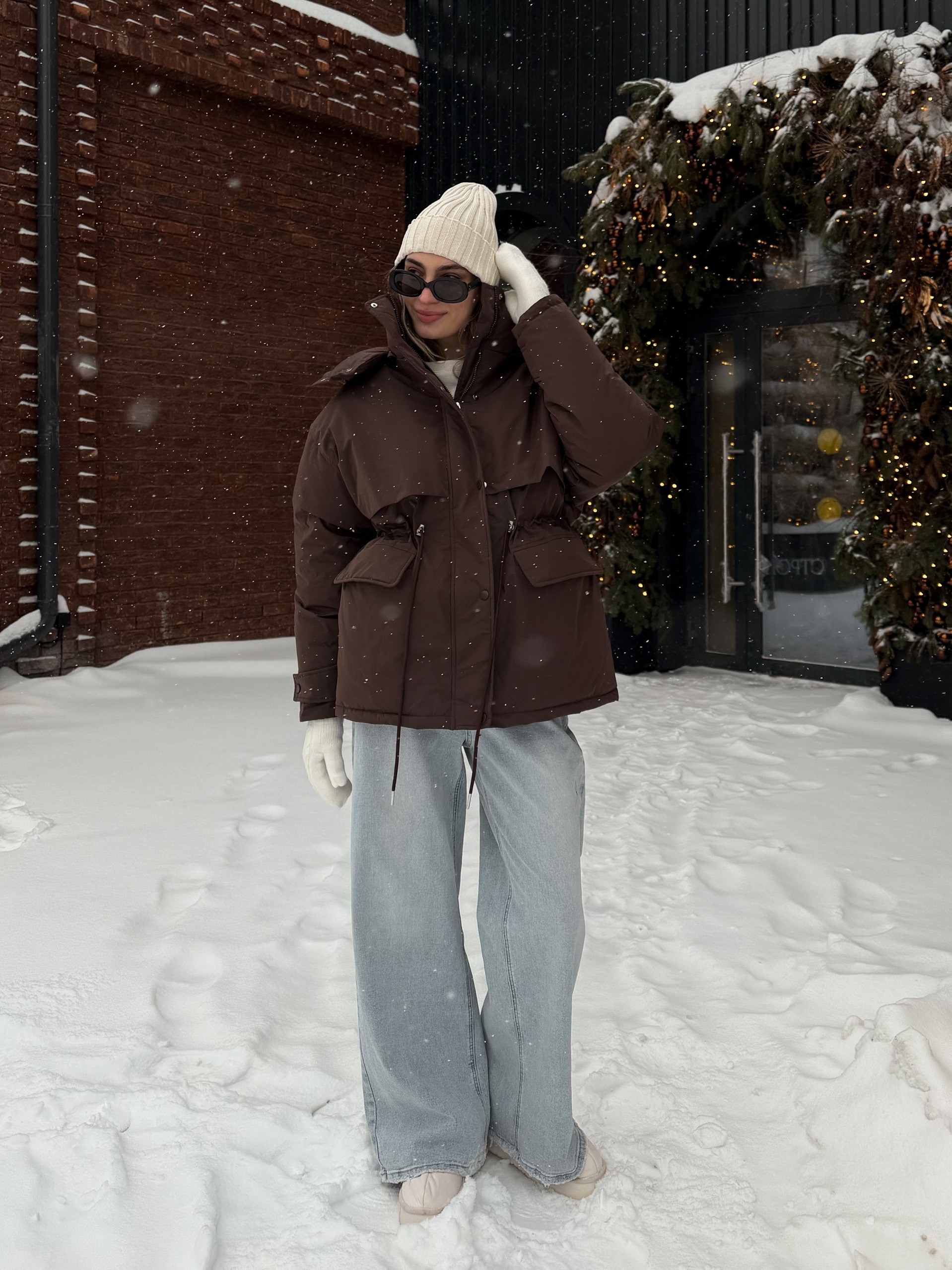 Куртка W616 затяжка на талии