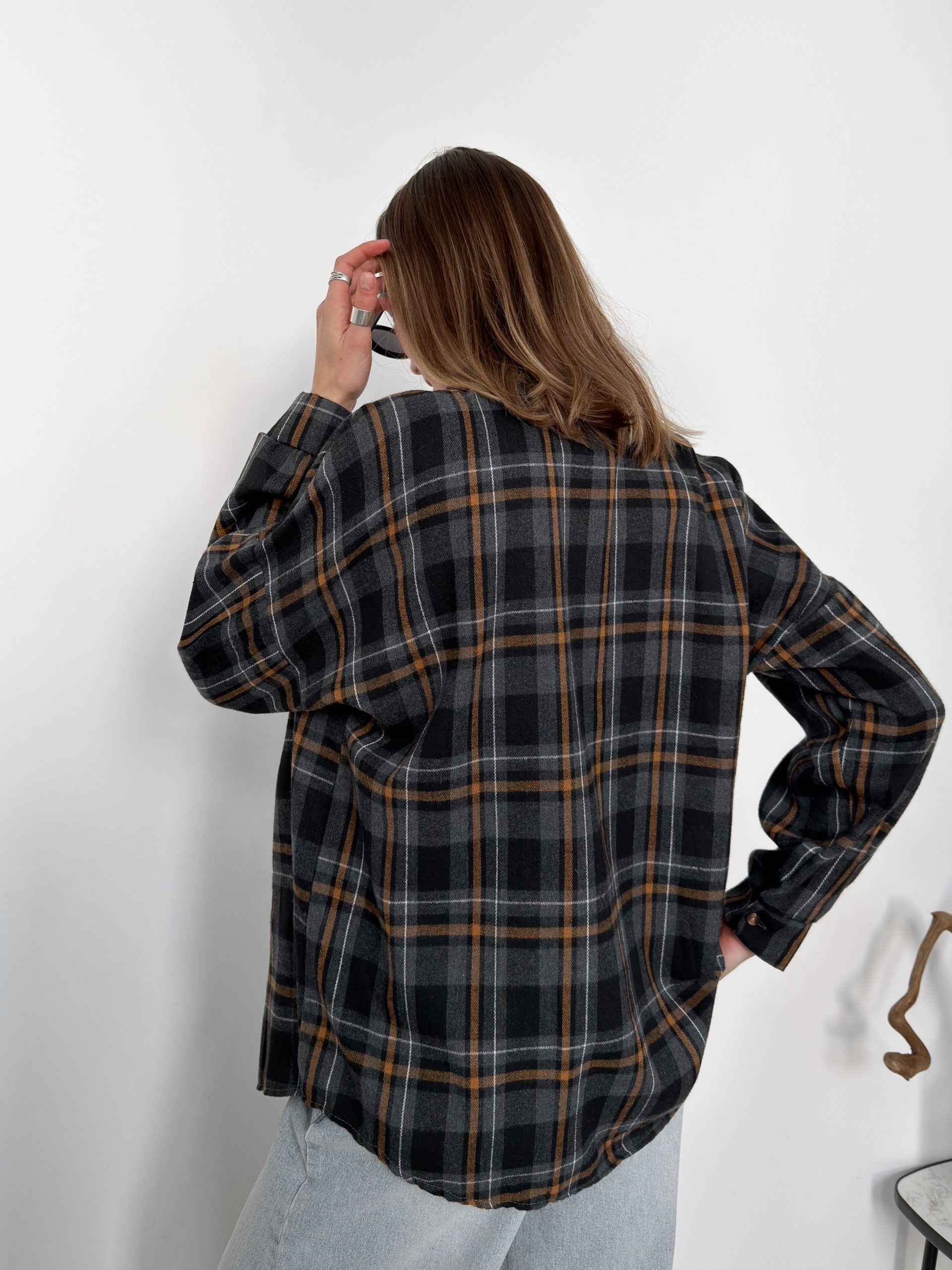 Рубашка клетка 601 на пуговках