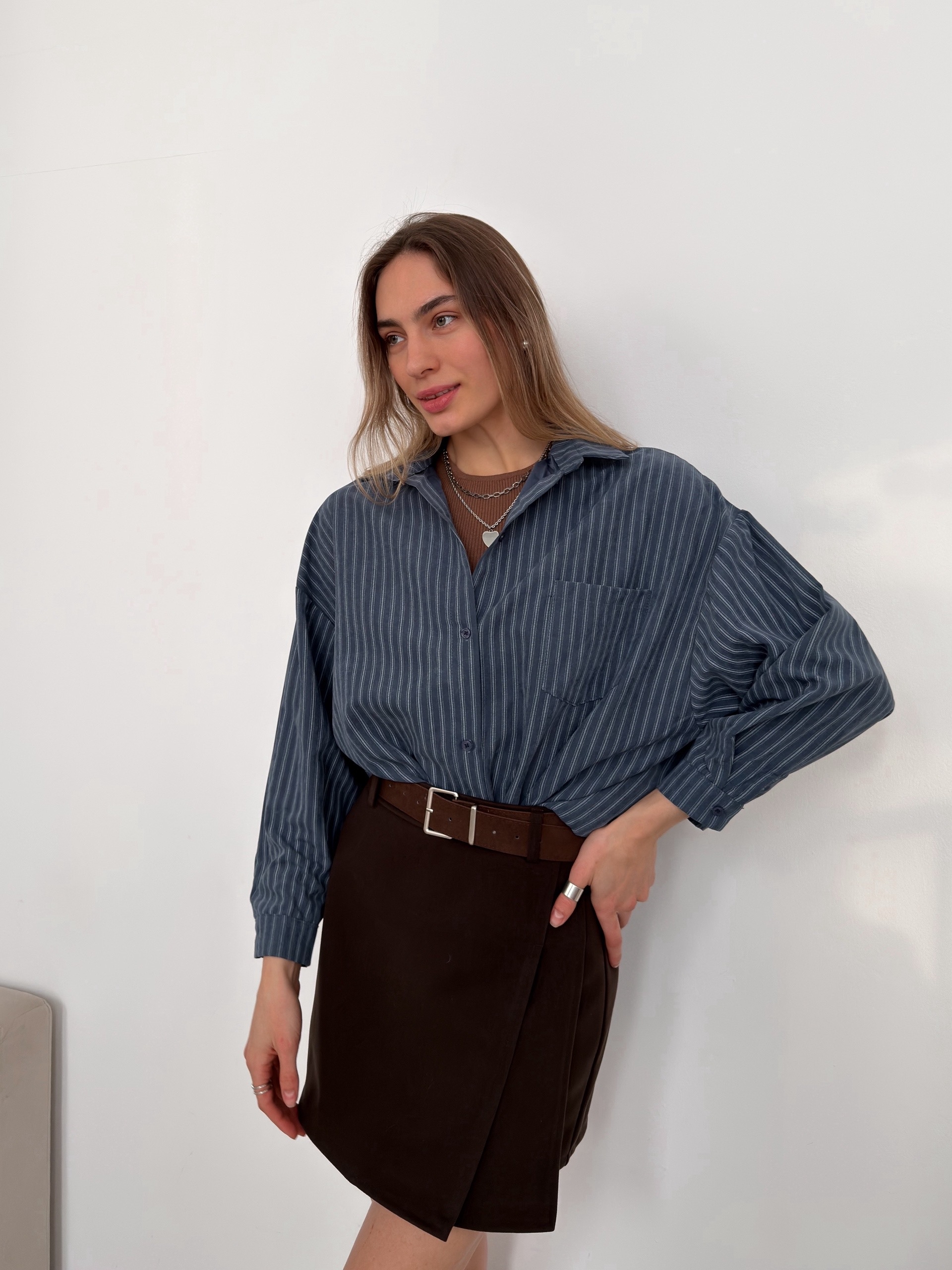 Рубашка Chuangxijidi 9791 в полоску