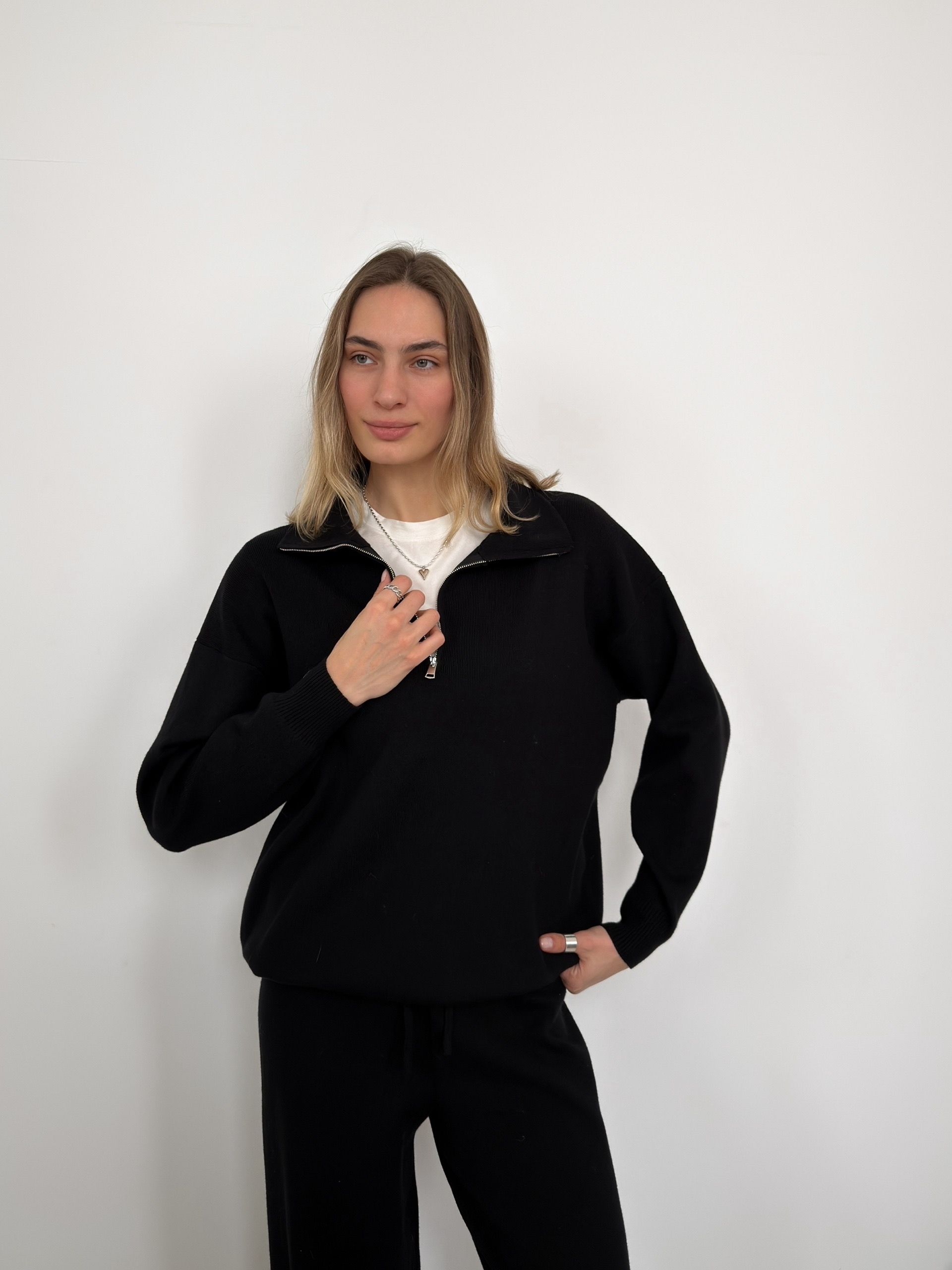 Костюм Korea 4970джемпер поло на молнии+брюки