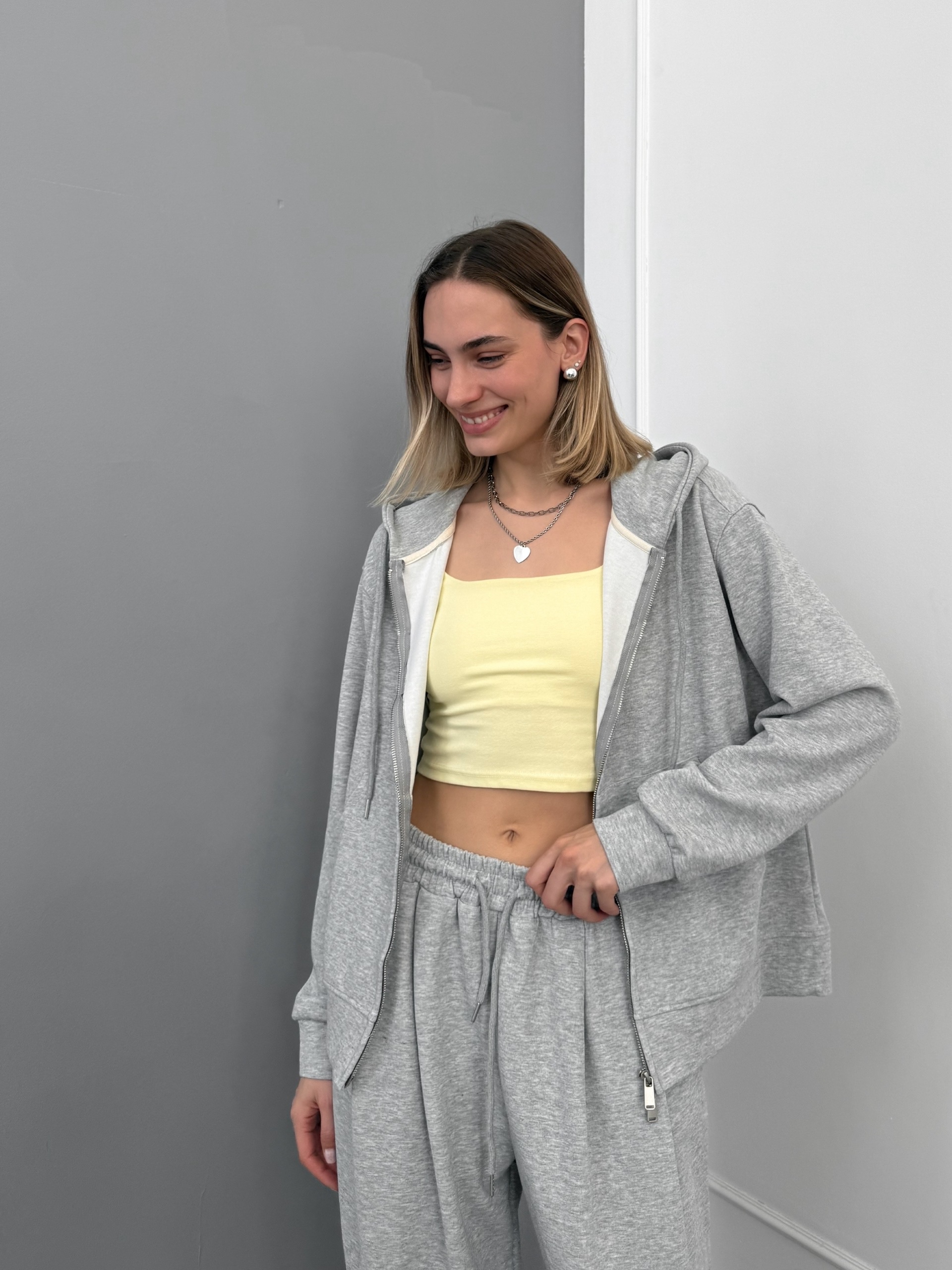 Костюм NJ brand 71761 худи на замке+кюлоты