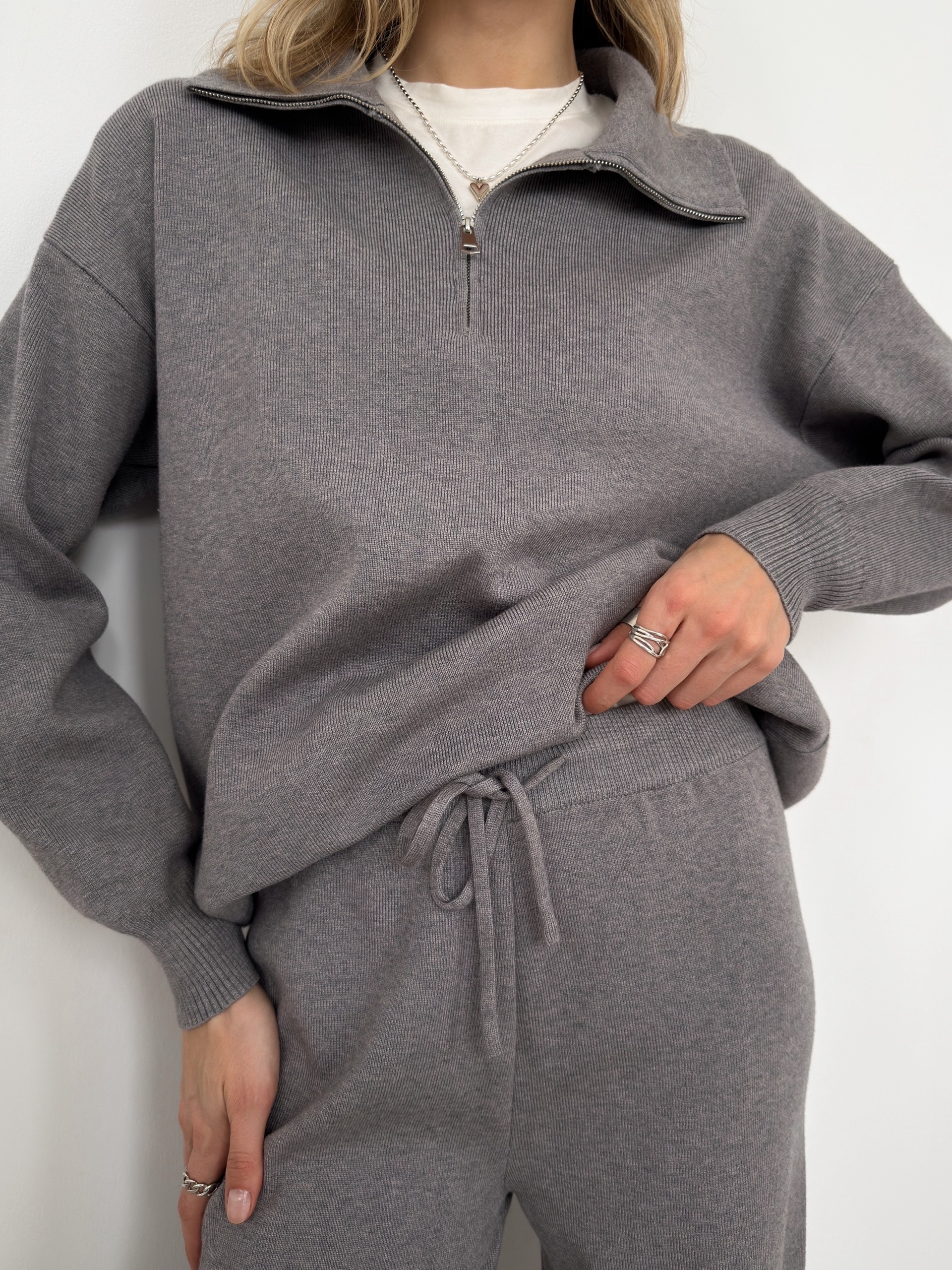 Костюм Korea 4970джемпер поло на молнии+брюки