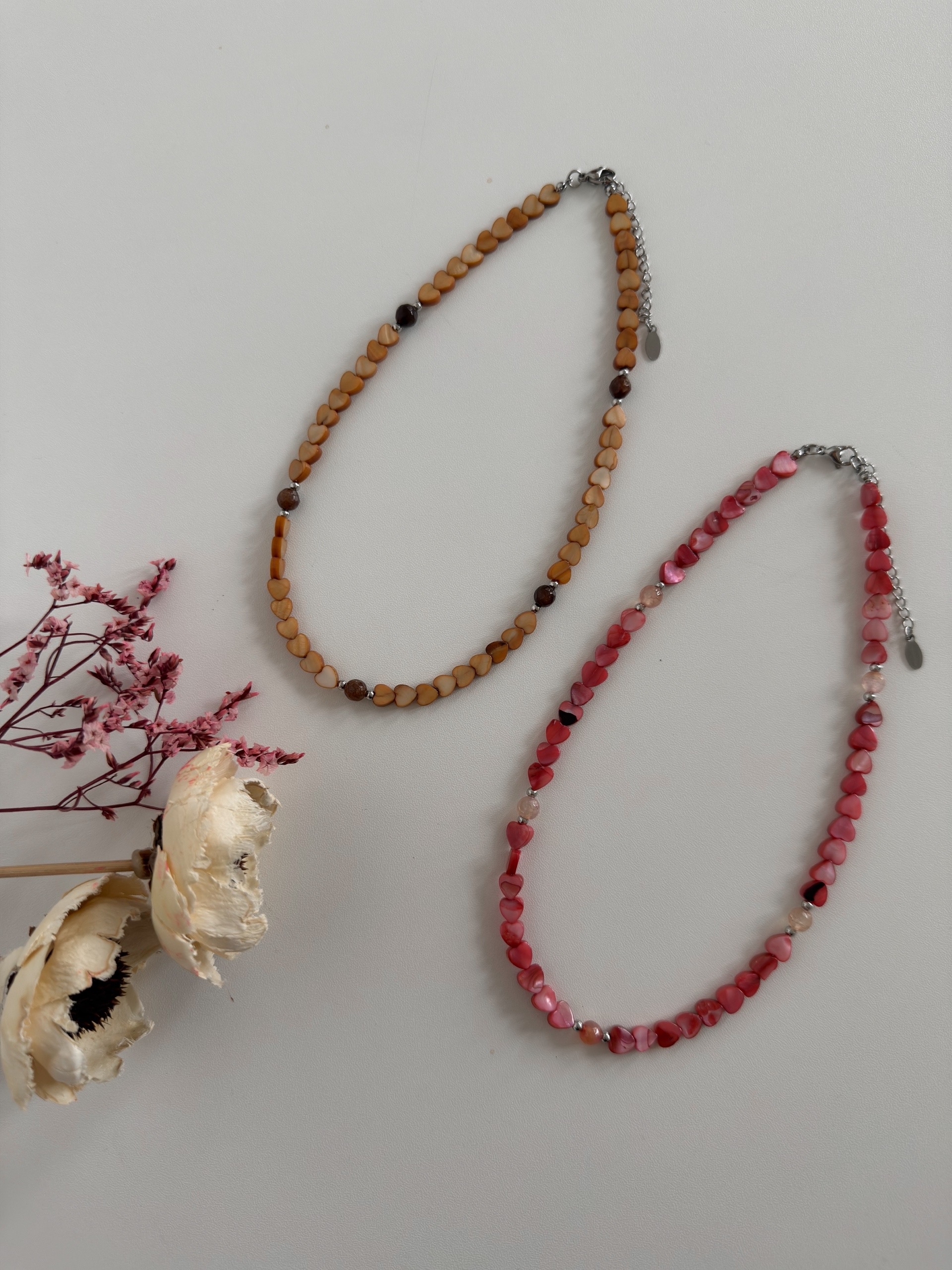 Подвеска сердечки перламутр