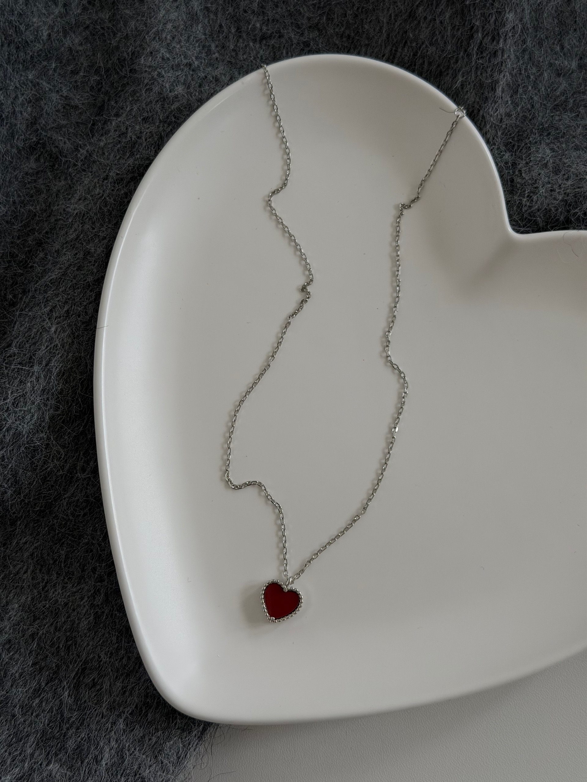 Подвеска цепочка сердце красное