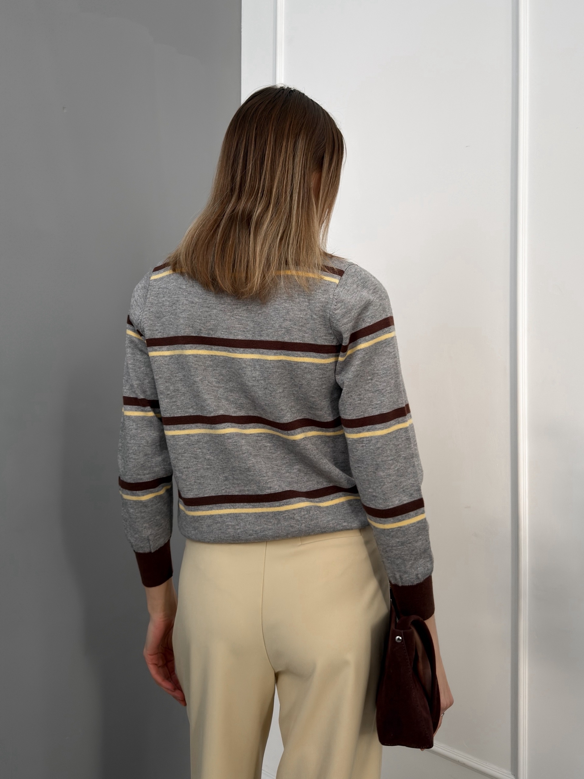 Джемпер поло 7003 в полоску