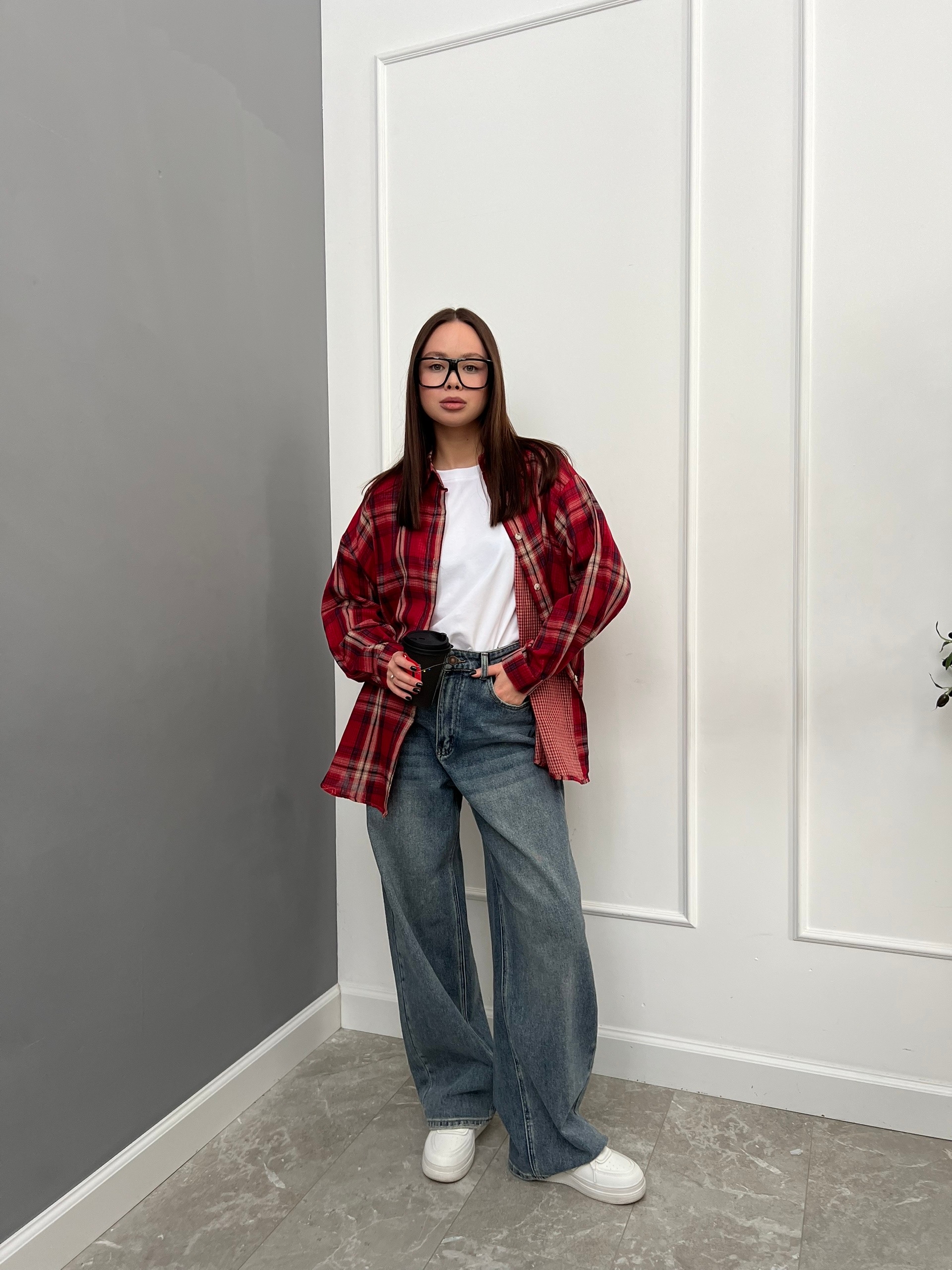 Рубашка Korea 7008 клетка