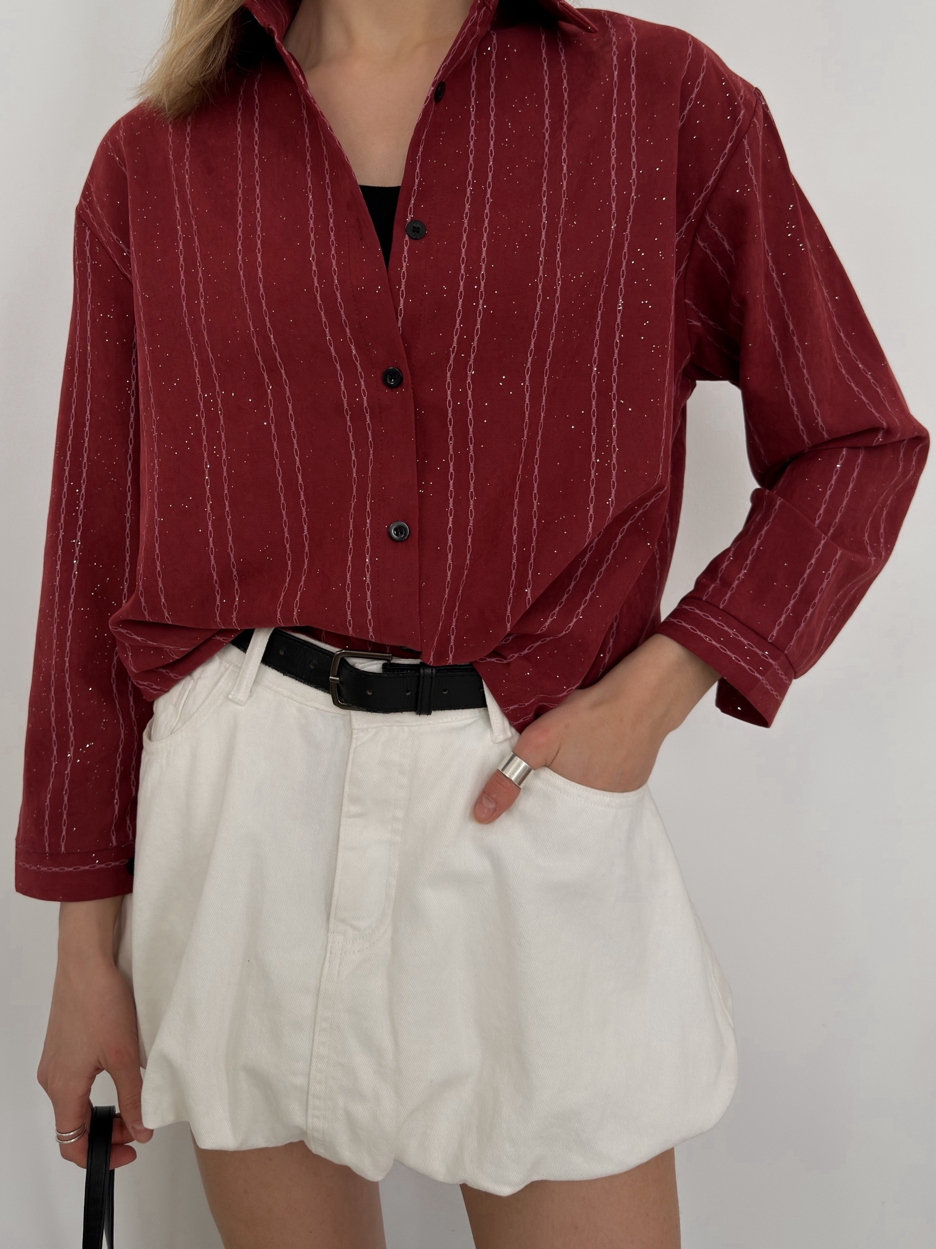 Рубашка OY 184 узор+ блестки