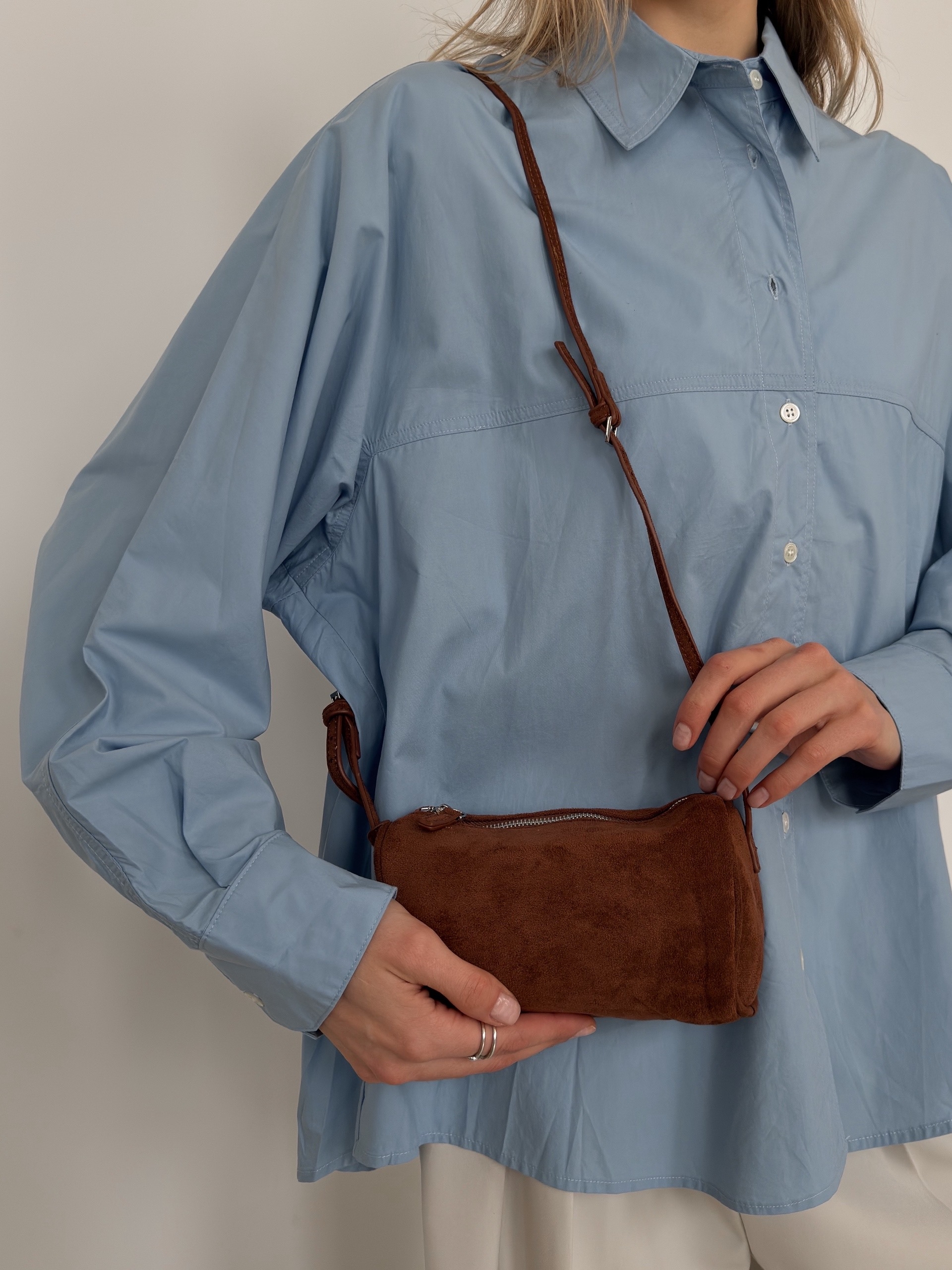 Сумка замша бочонок U862