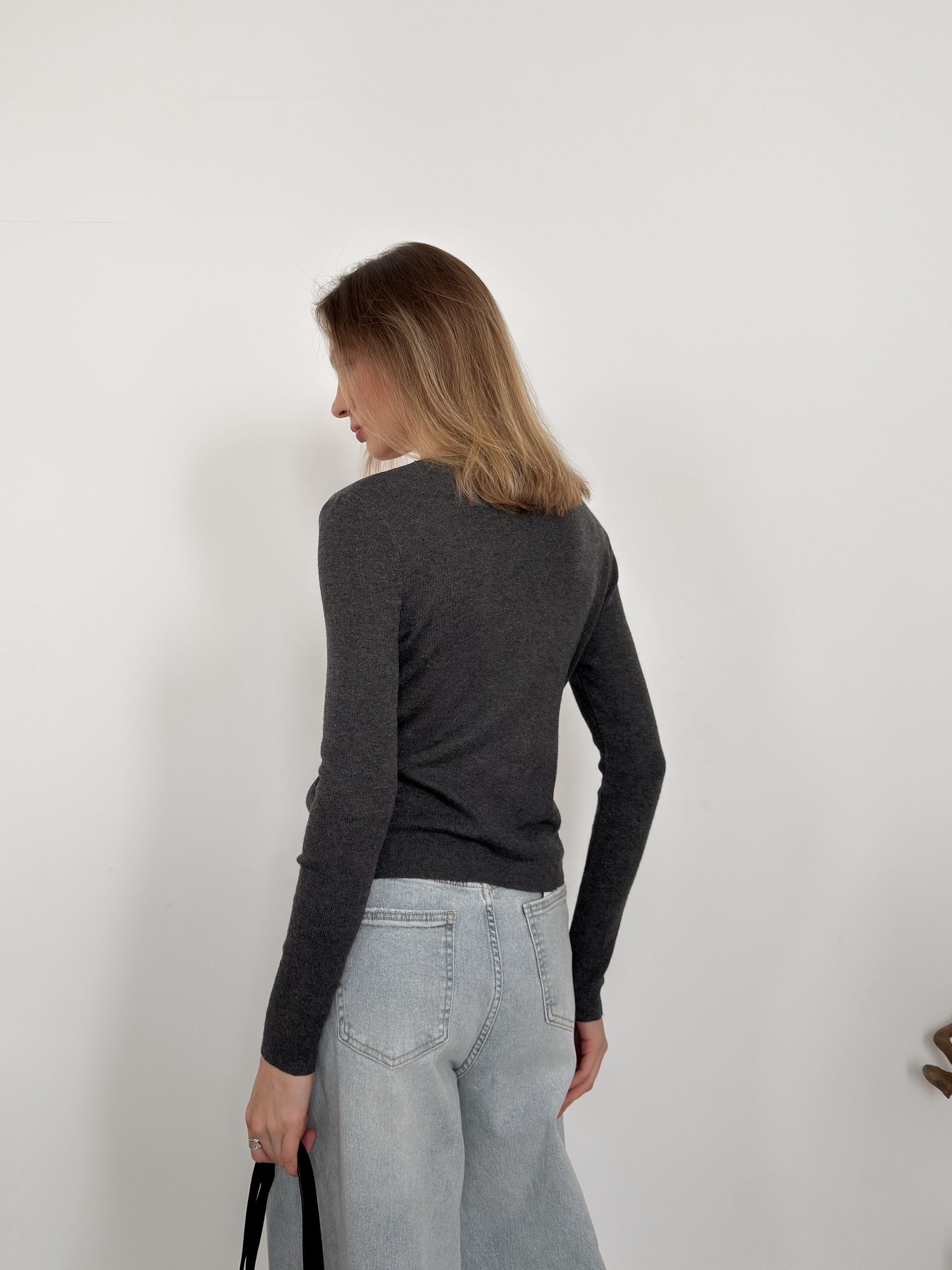 Джемпер тонкая вязка завязка сбоку