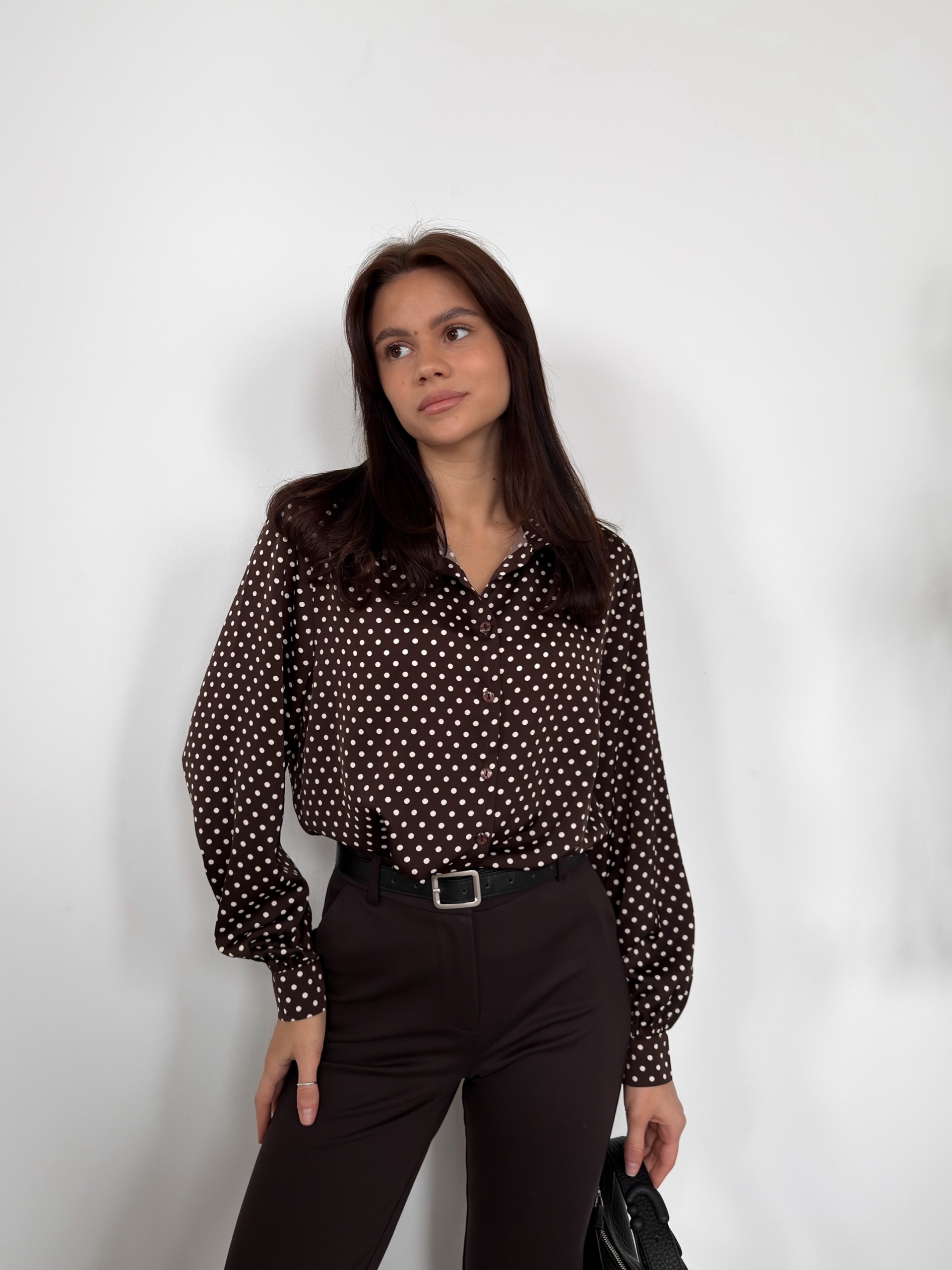 Рубашка dress code горох шелк 1010