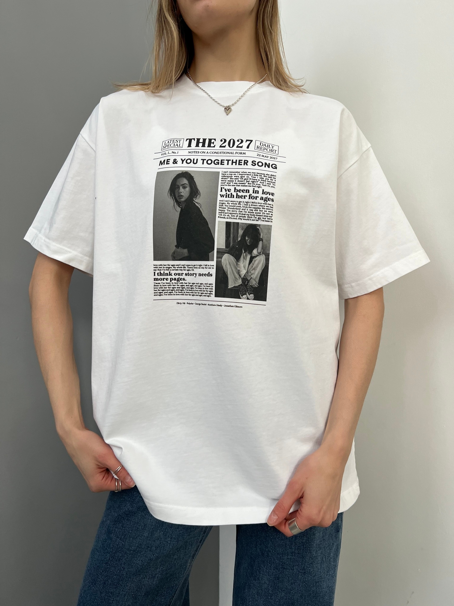 Футболка NJ 1862 принт девушки  оверсайз