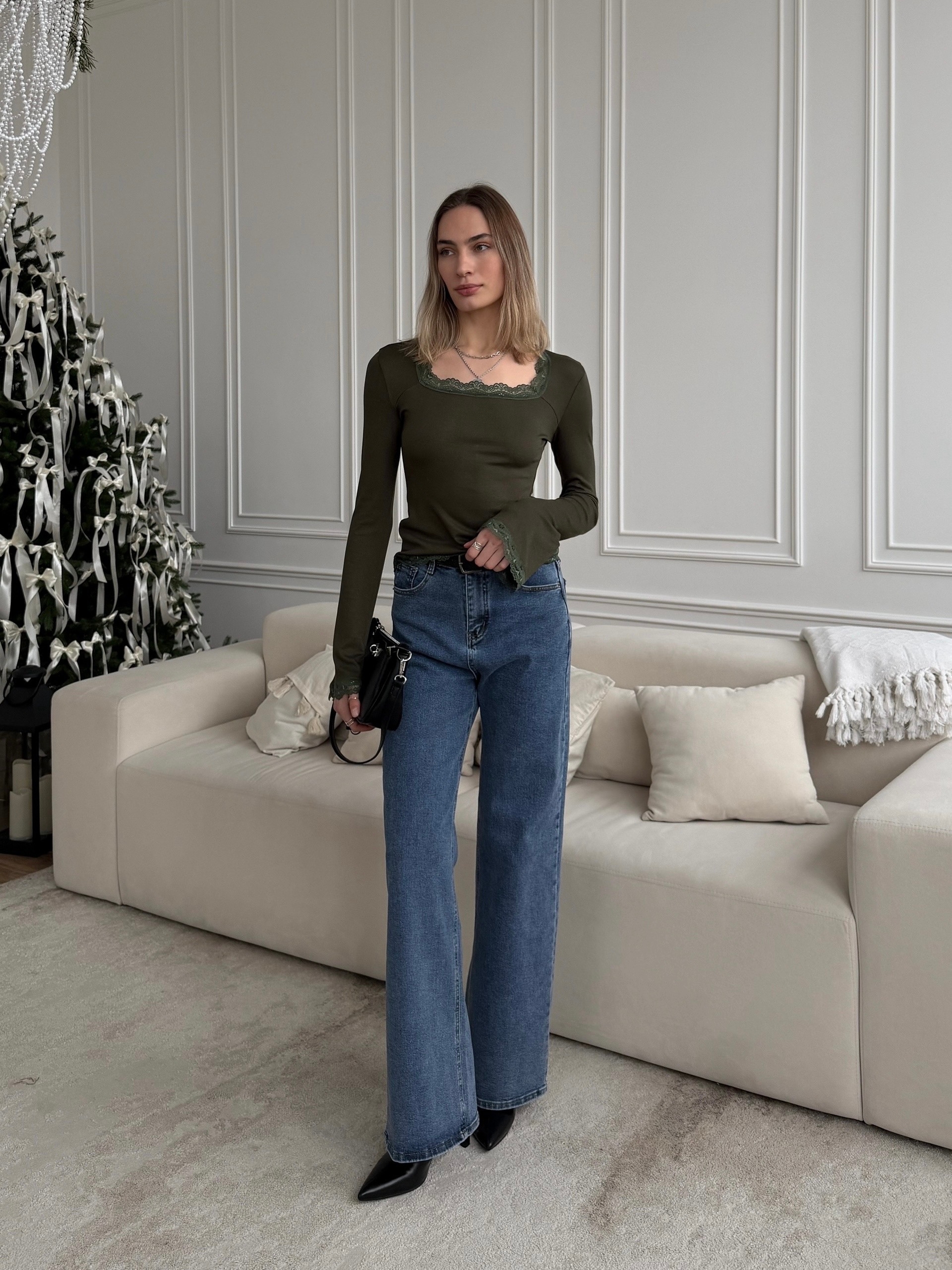 Кофточка Koko кружева квадратный вырез